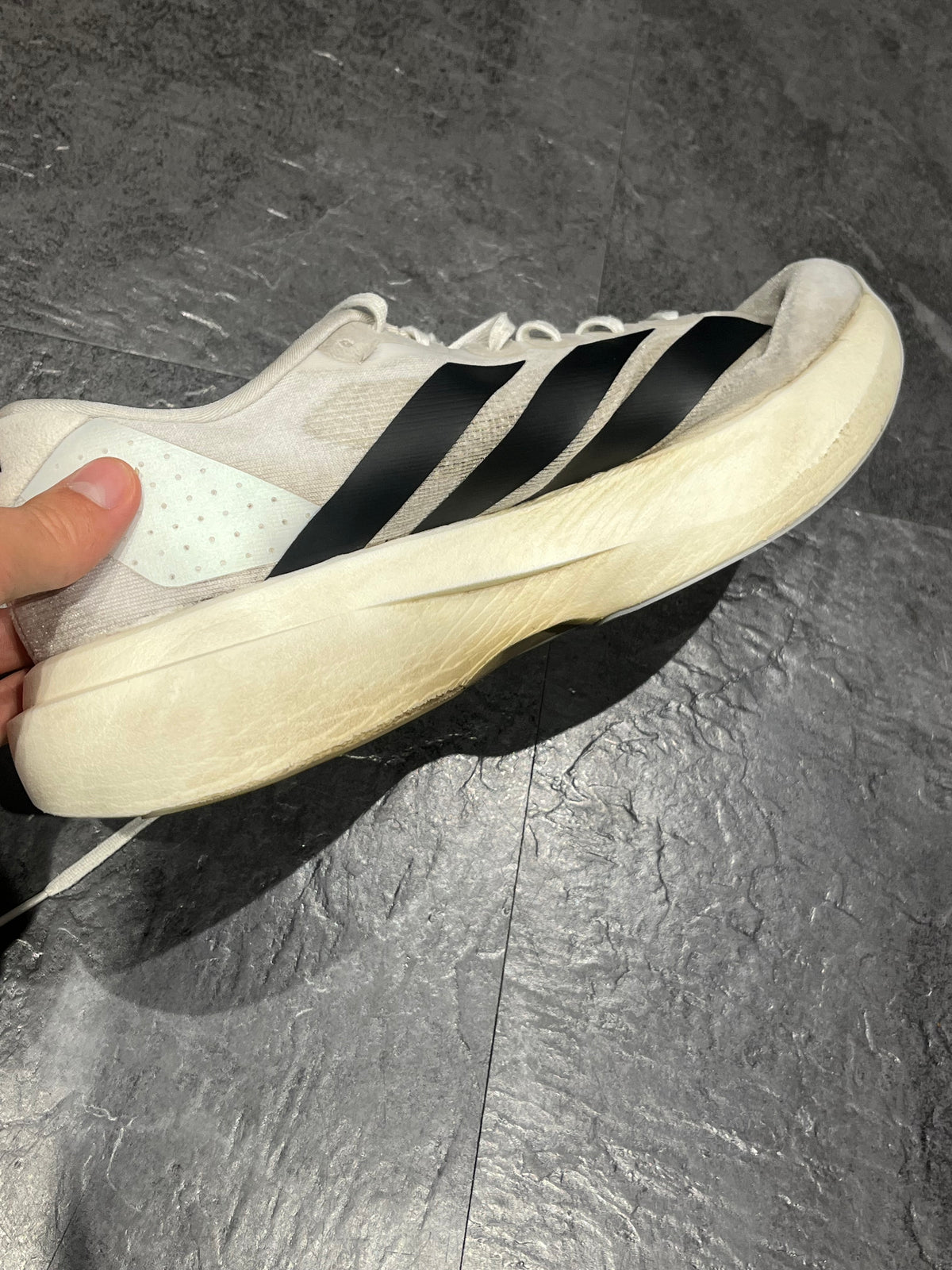 White & Black Adidas Adizero Men’s EVO SL Running Shoes
