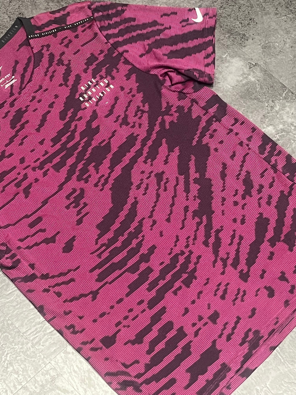Purple Sangria & Black Nike Mens Dri Fit Running Division T Shirt
