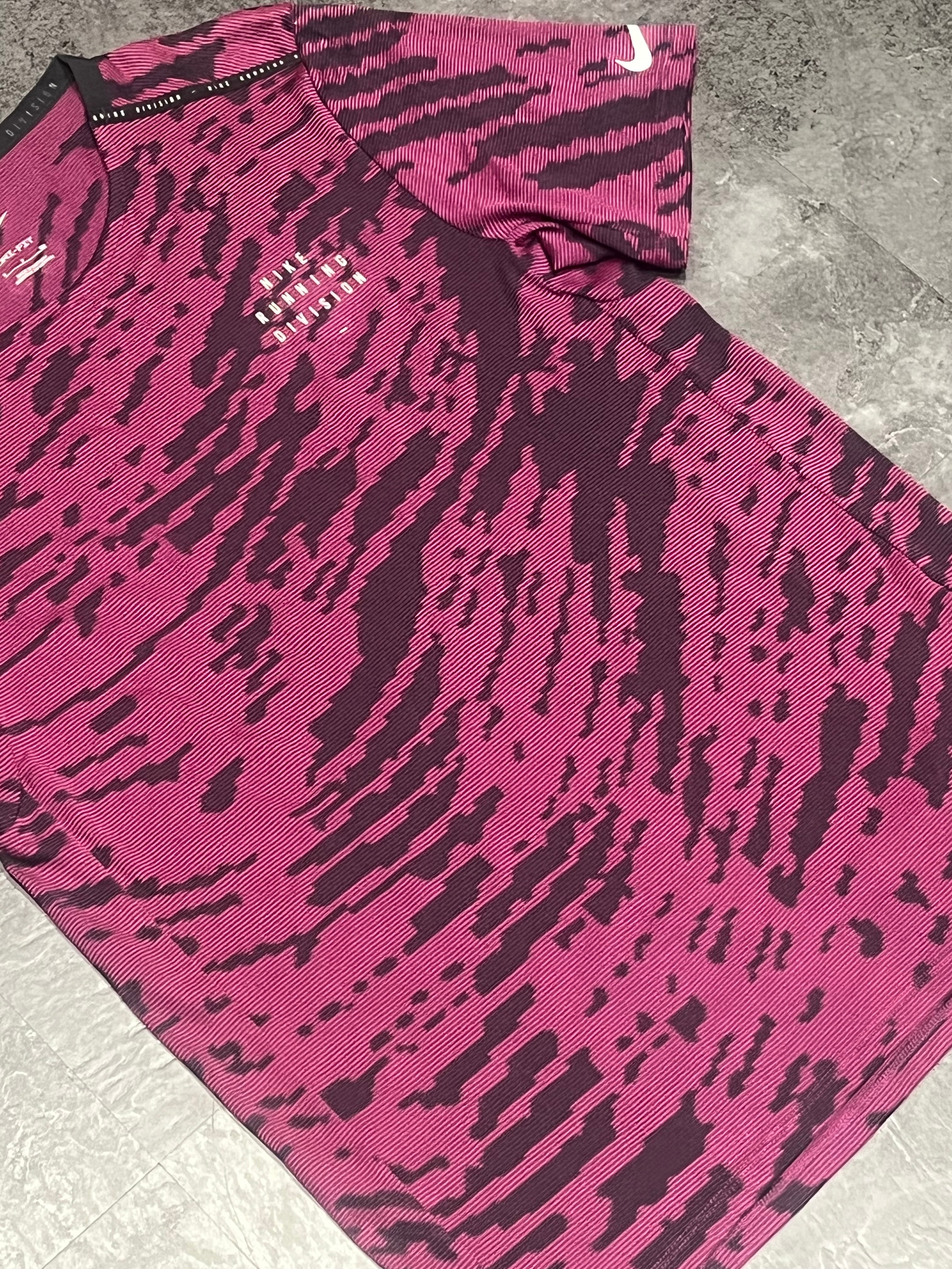 Purple Sangria & Black Nike Mens Dri Fit Running Division T Shirt