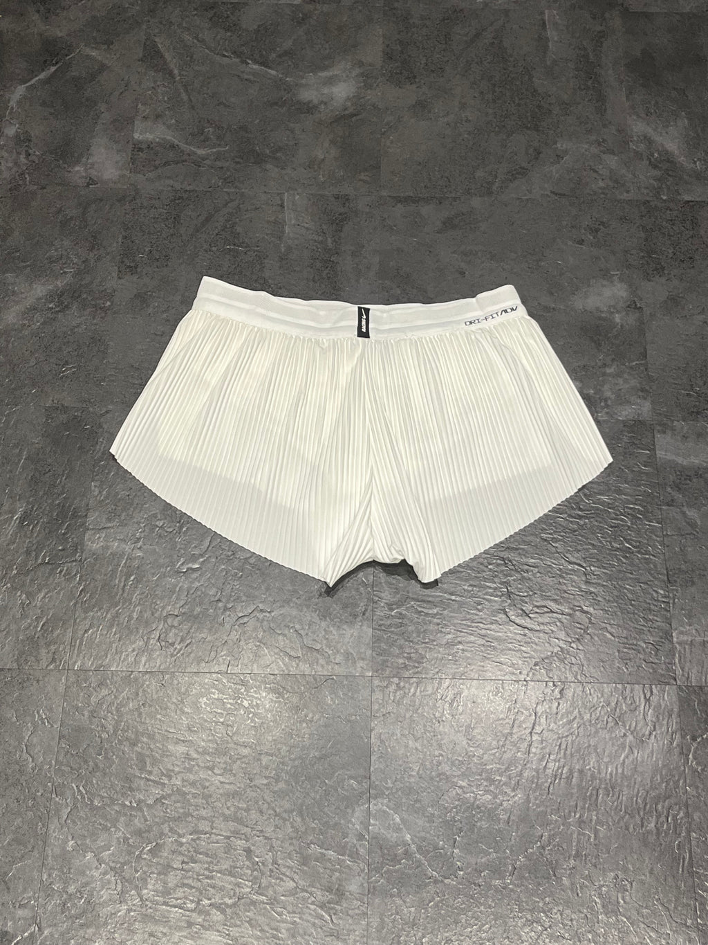 White Nike Women’s Dri Fit ADV AeroSwift Racing Split Shorts