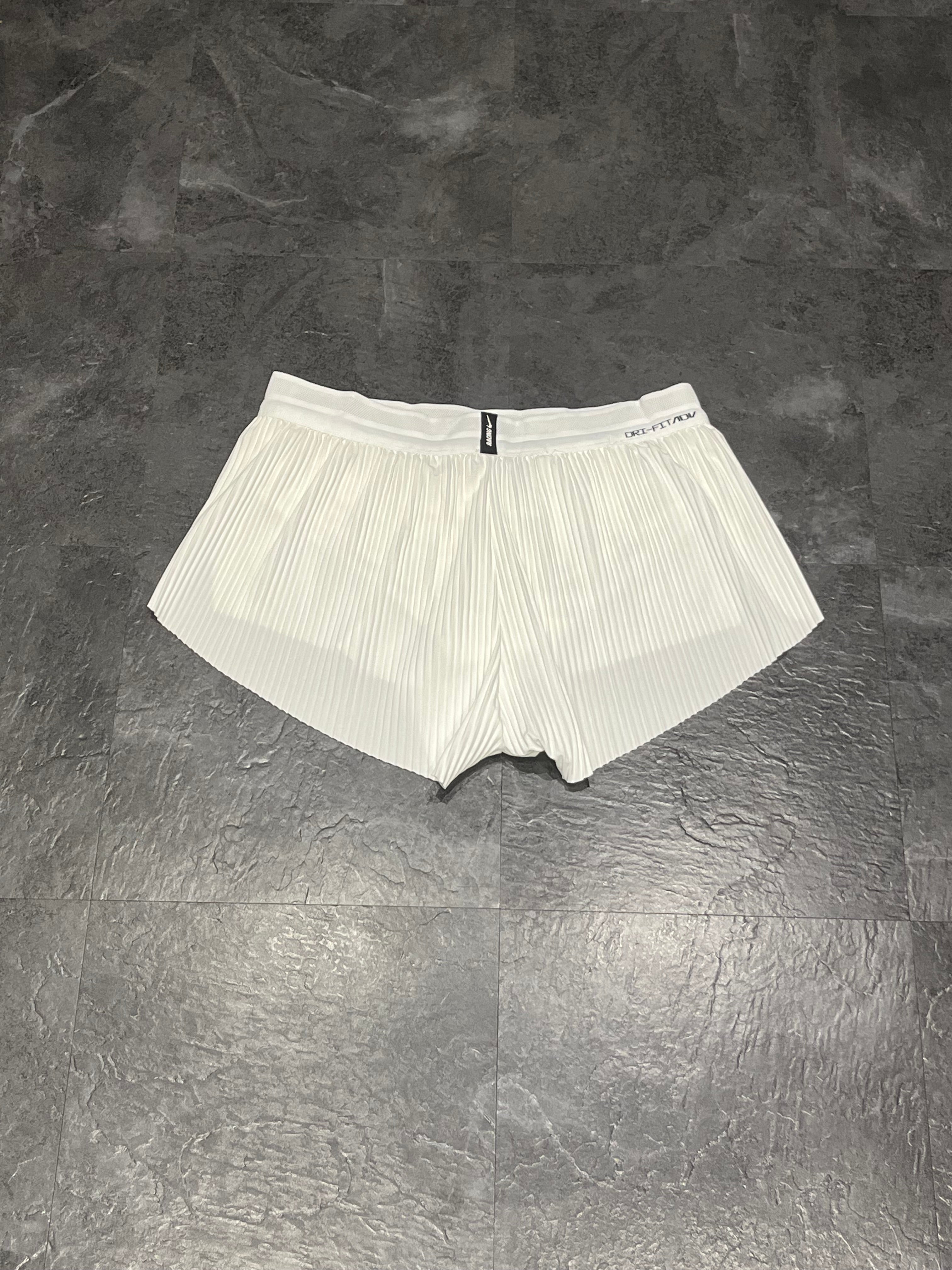 White Nike Women’s Dri Fit ADV AeroSwift Racing Split Shorts