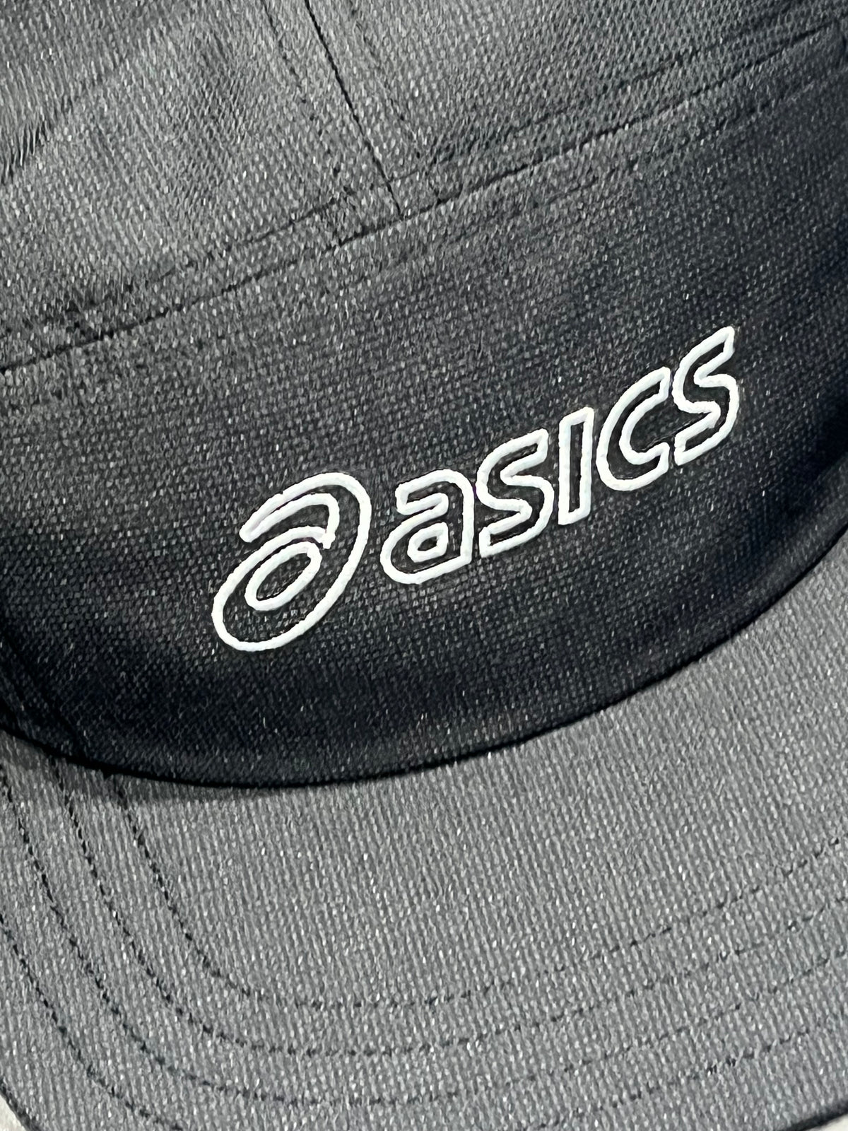 Performance Black Asics 5 Panel Running Cap - Unisex