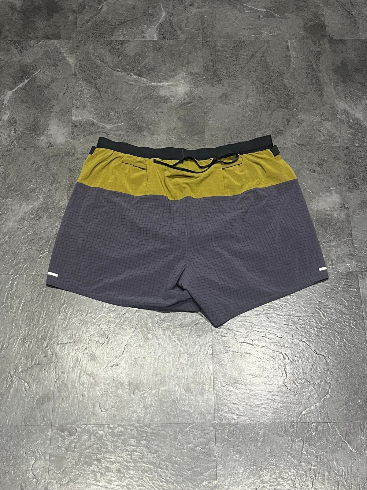Olive Flak & Gridiron Nike Men’s Dri Fit Trail 5” Brief Lined Running Shorts