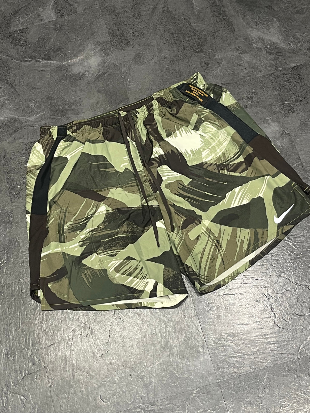 Green Camo Nike Men’s Dri Fit Challenger 7” Brief Lined Running Shorts