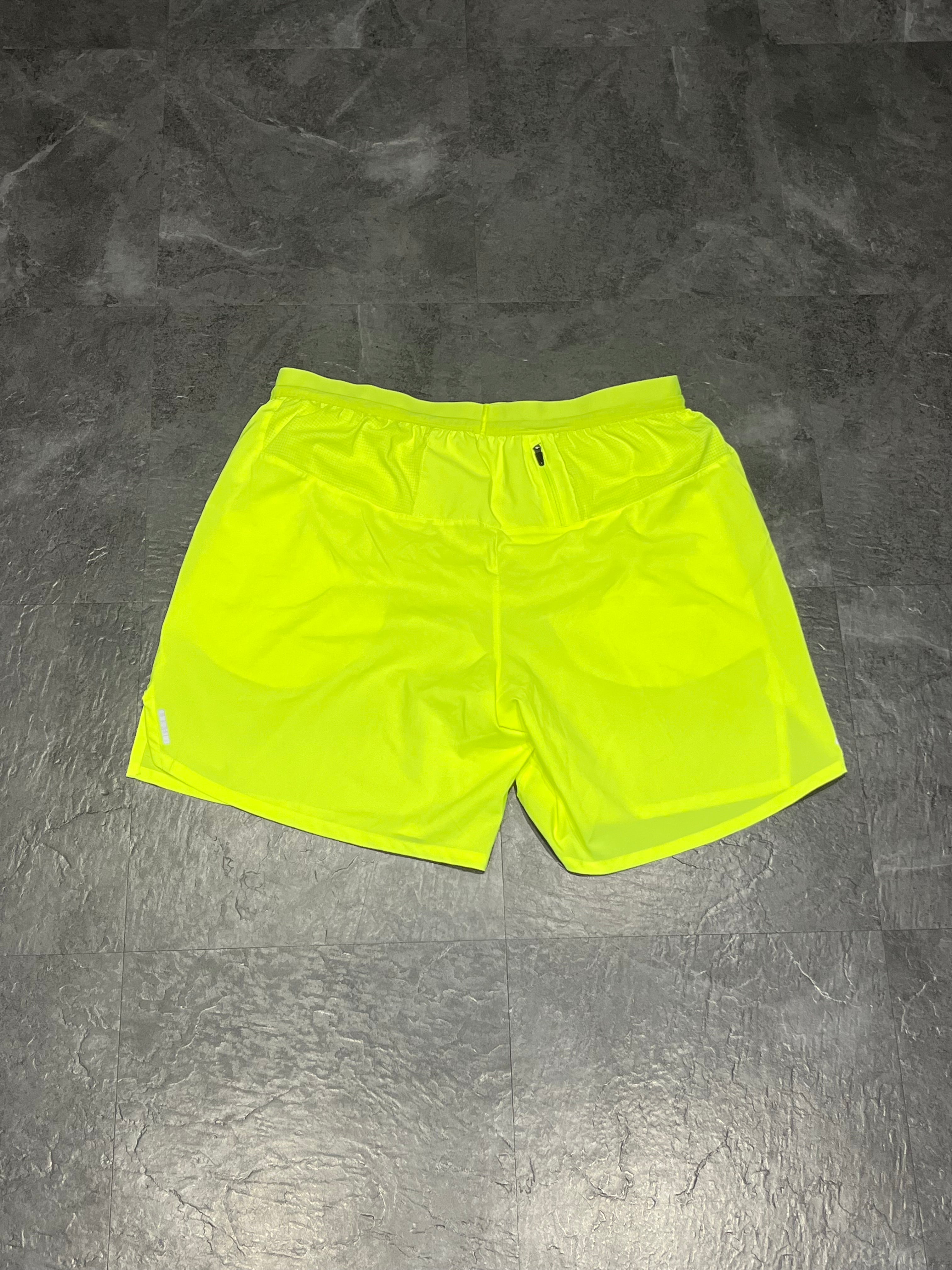 Neon Yellow Nike Men’s Dri Fit Flex Stride 7” Brief Lined Running Shorts