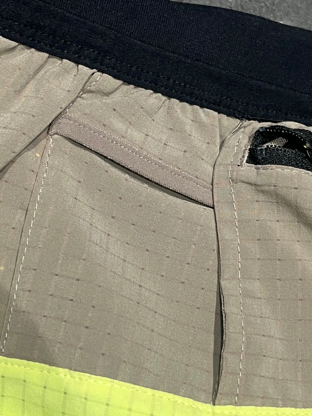 Beige & Light Lemon Nike Men” Dri Fit Trail 5” Brief Lined Running Shorts