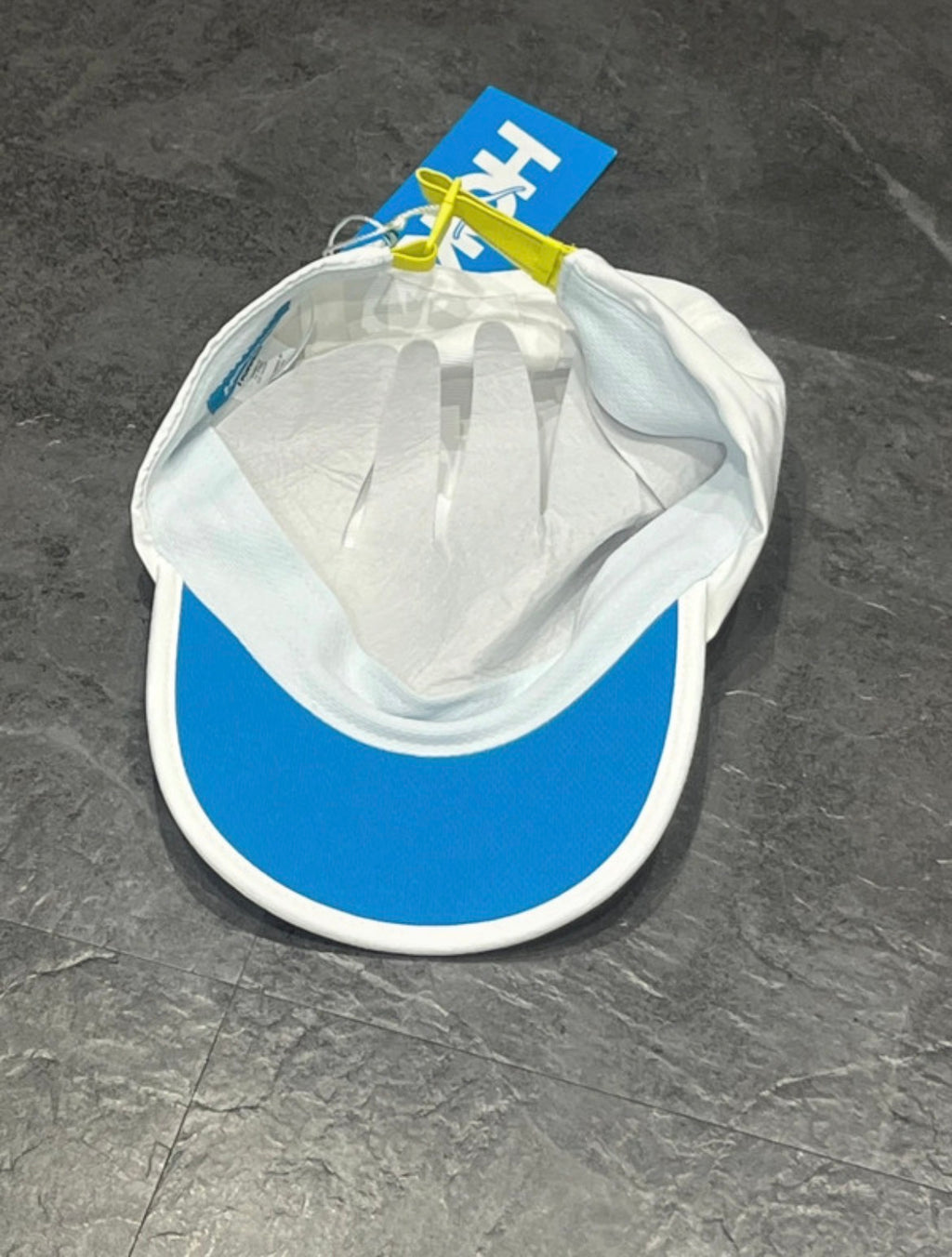 White & Blue HOKA One One Unisex Lightweight Running Cap