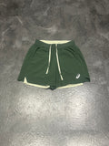 Green & Beige Asics Men’s Road 2in1 5” Running Shorts