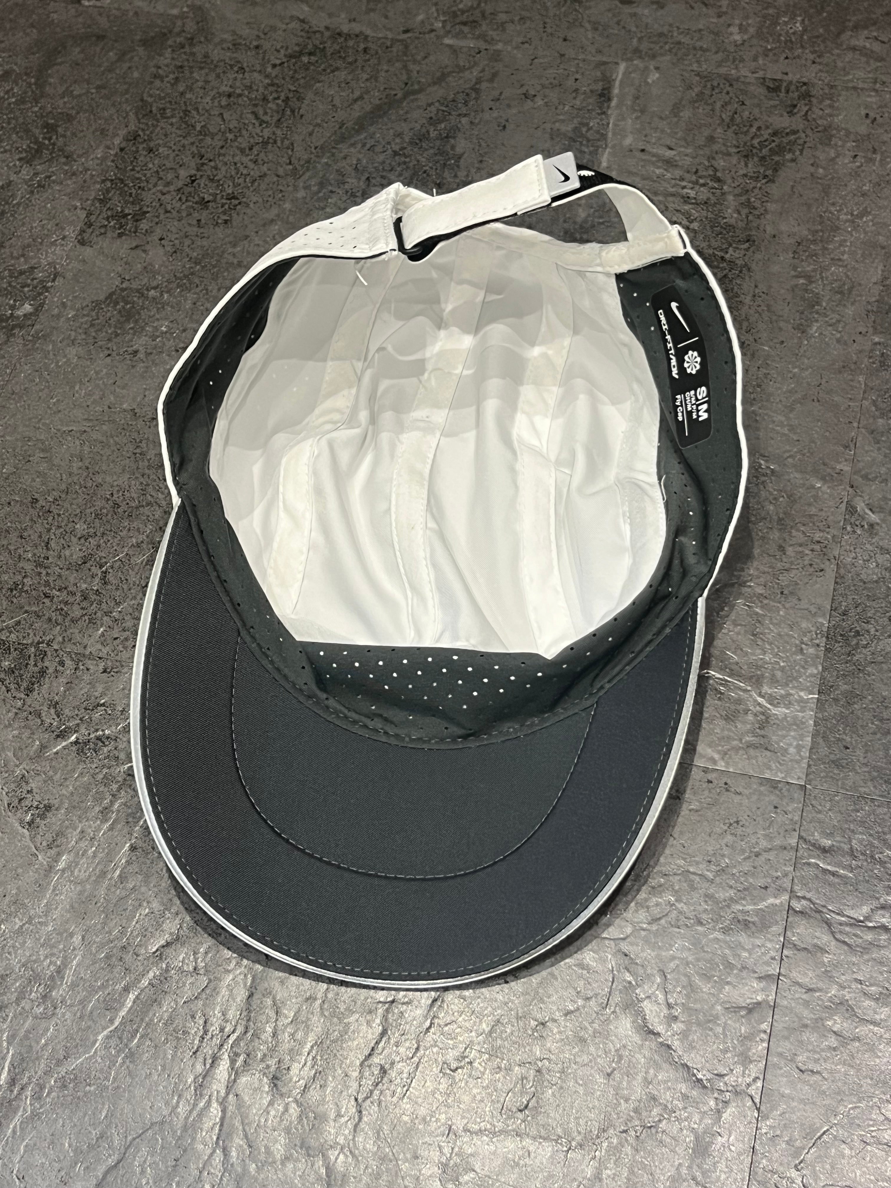 White Nike Dri Fit ADV Fly Running Cap