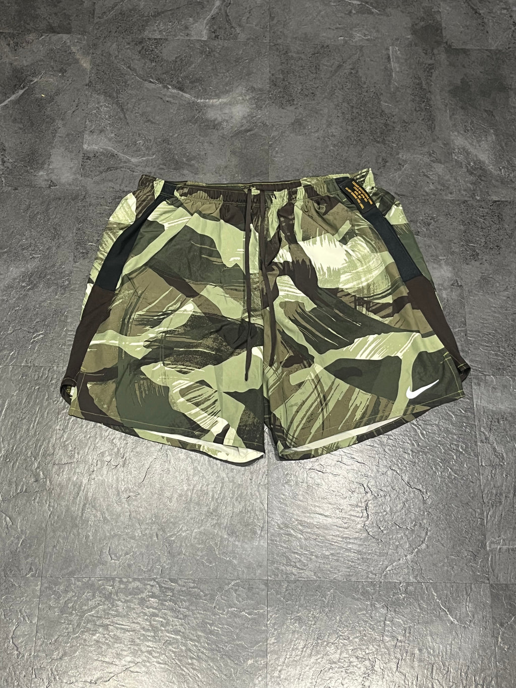 Green Camo Nike Men’s Dri Fit Challenger 7” Brief Lined Running Shorts