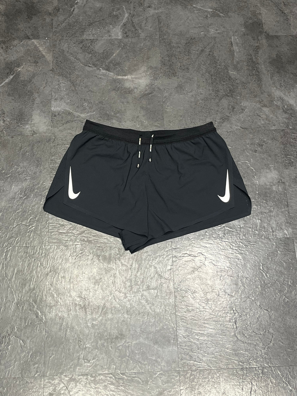 Black Nike Mens Dri Fit ADV Aeroswift 2”Racing Split Shorts
