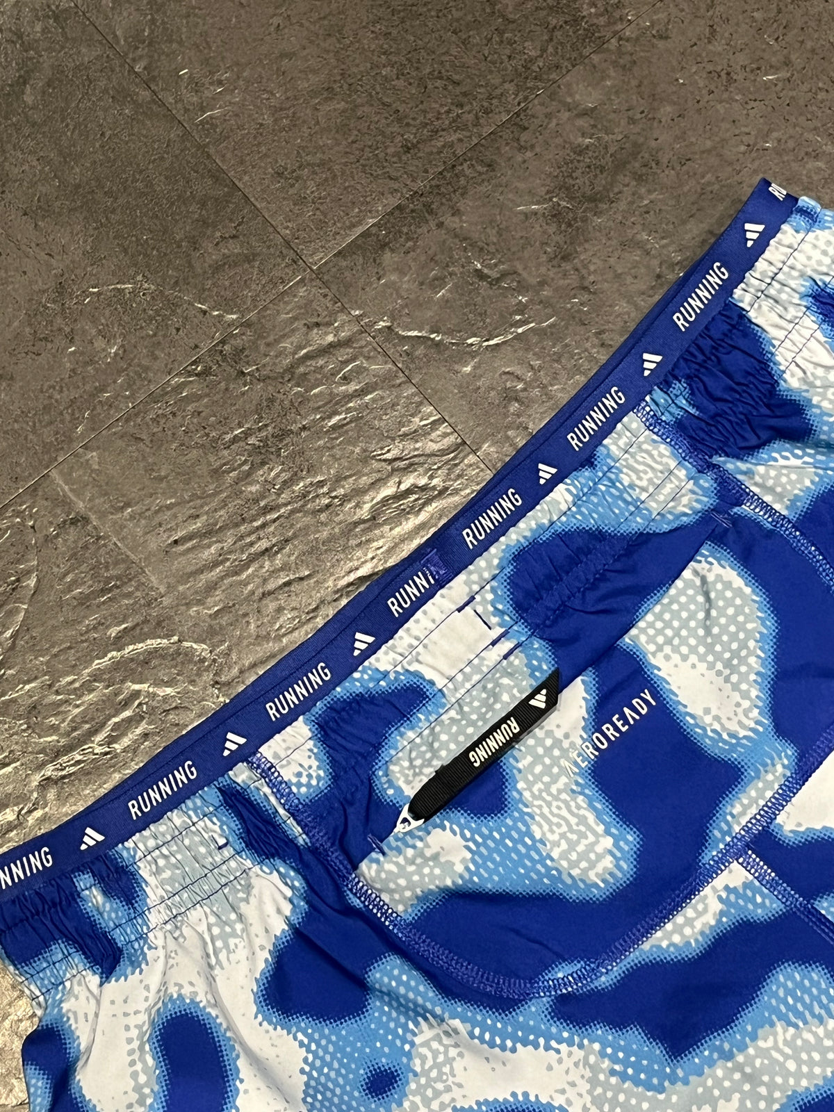 Blue Camo Adidas Men’s Own The Run 5” Brief Lined Running Shorts