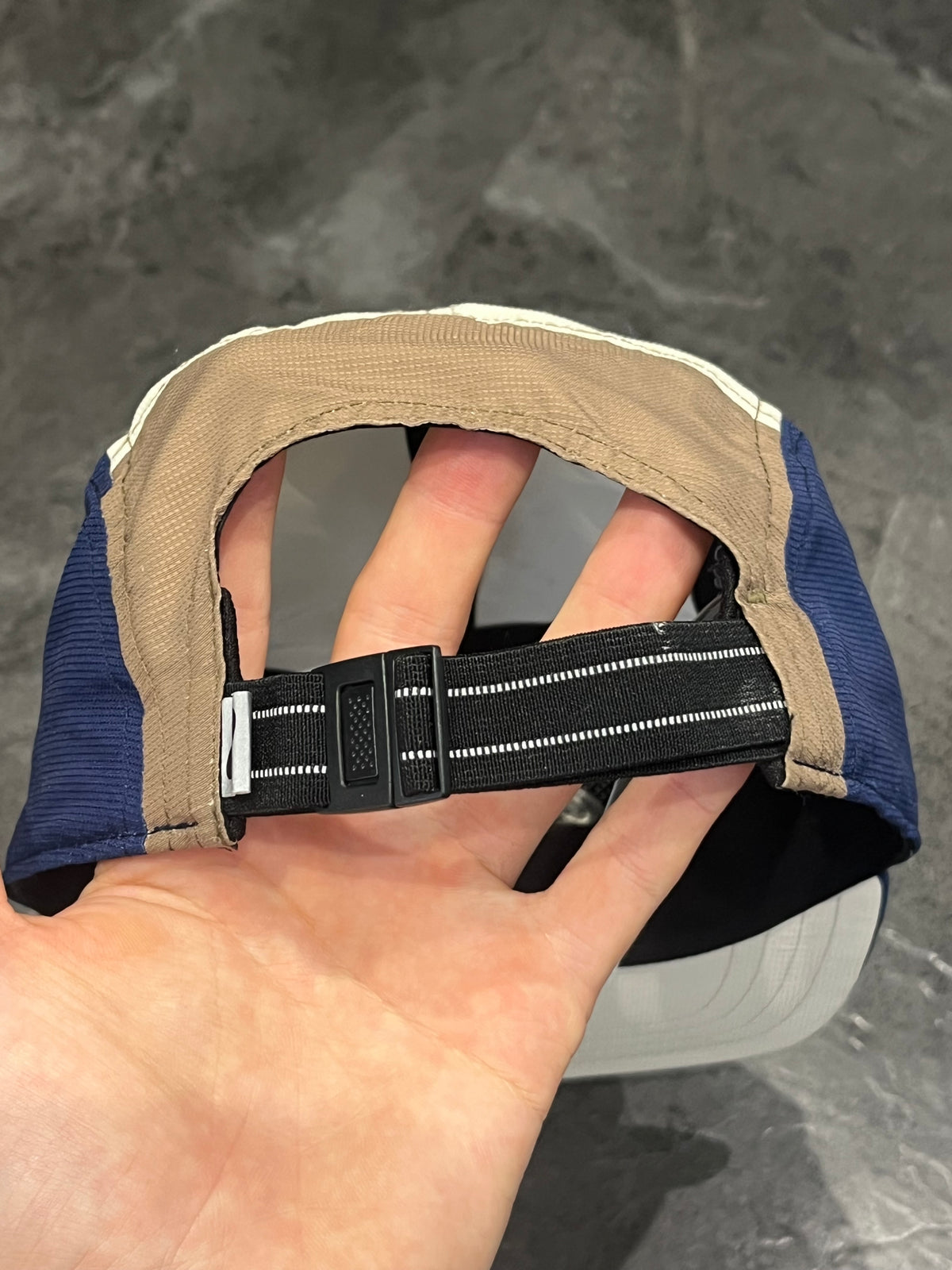 Blue/Brown/White Asics 5 Panel Running Cap - Unisex
