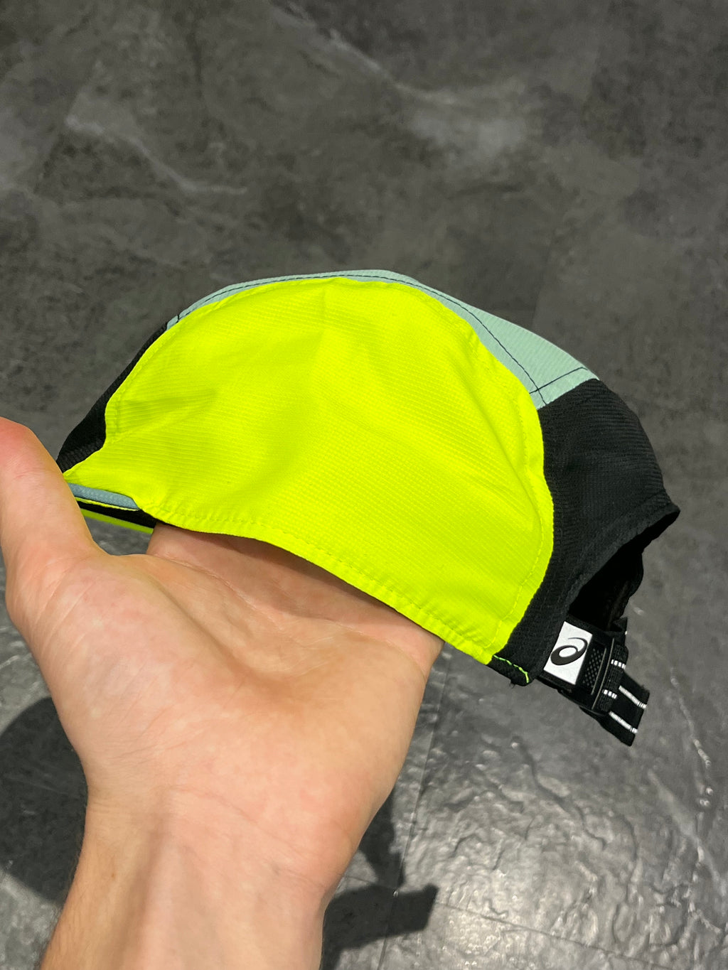 Light Green/Bright Yellow/Black Asics 5 Panel Running Cap - Unisex