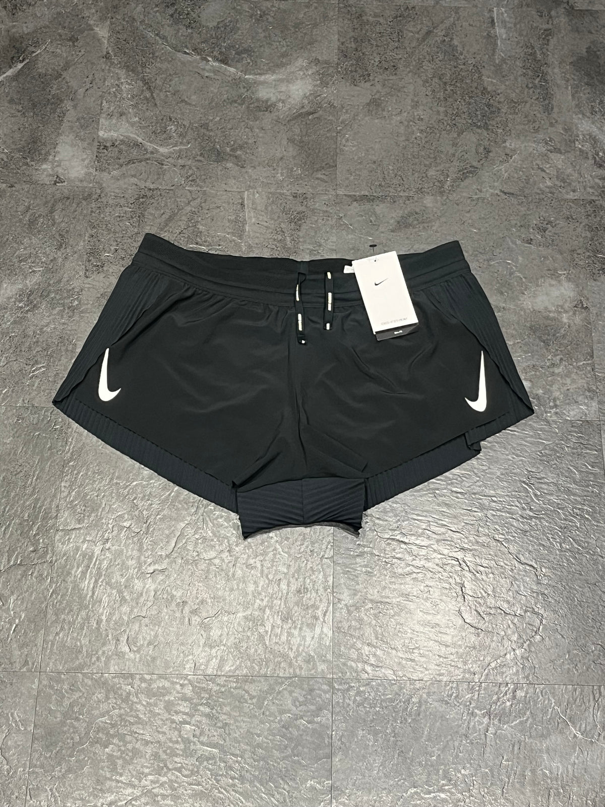Black Nike Women’s Dri Fit ADV Aeroswift 3” Racing Split Shorts