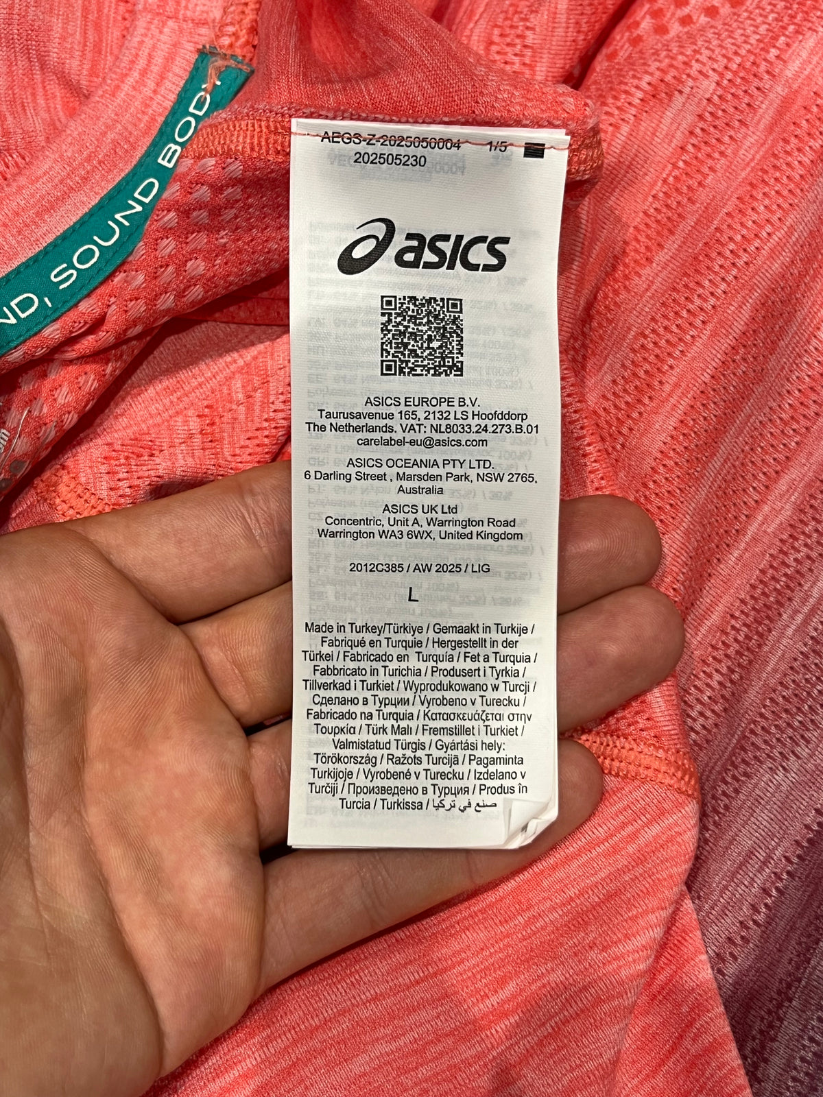 Coral Reef & Purple ASICS Women’s Actibreeze Seamless T Shirt