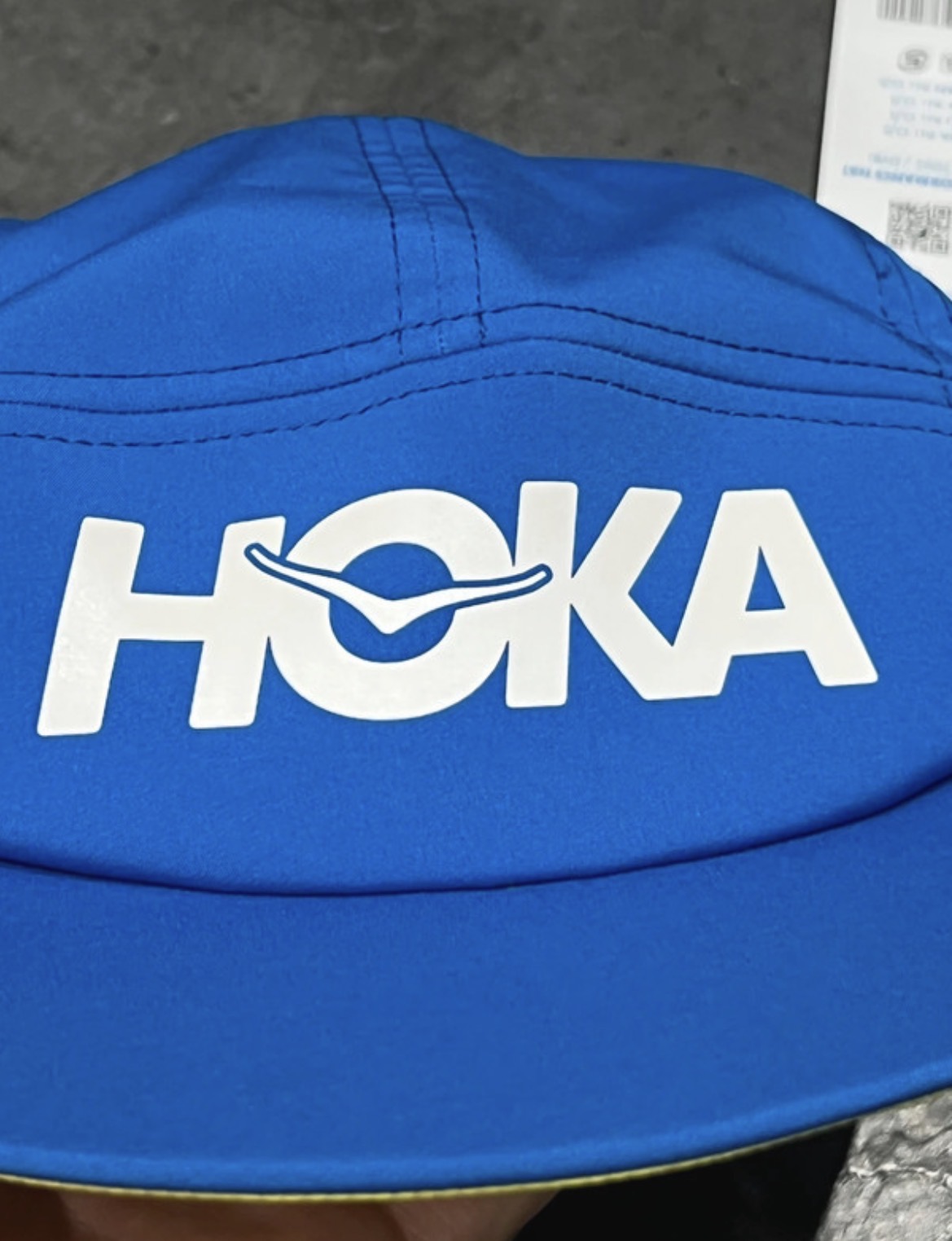 Blue & White Hoka One One Performance Running Cap