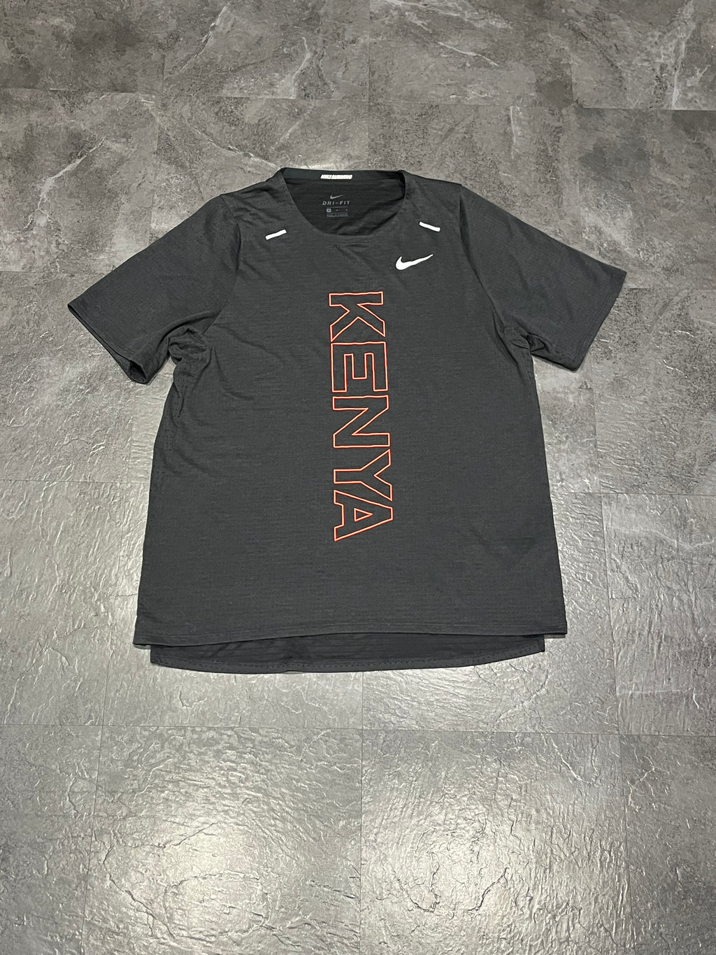 Black Nike Men’s Dri Fit Rise 365 Team Kenya T Shirt