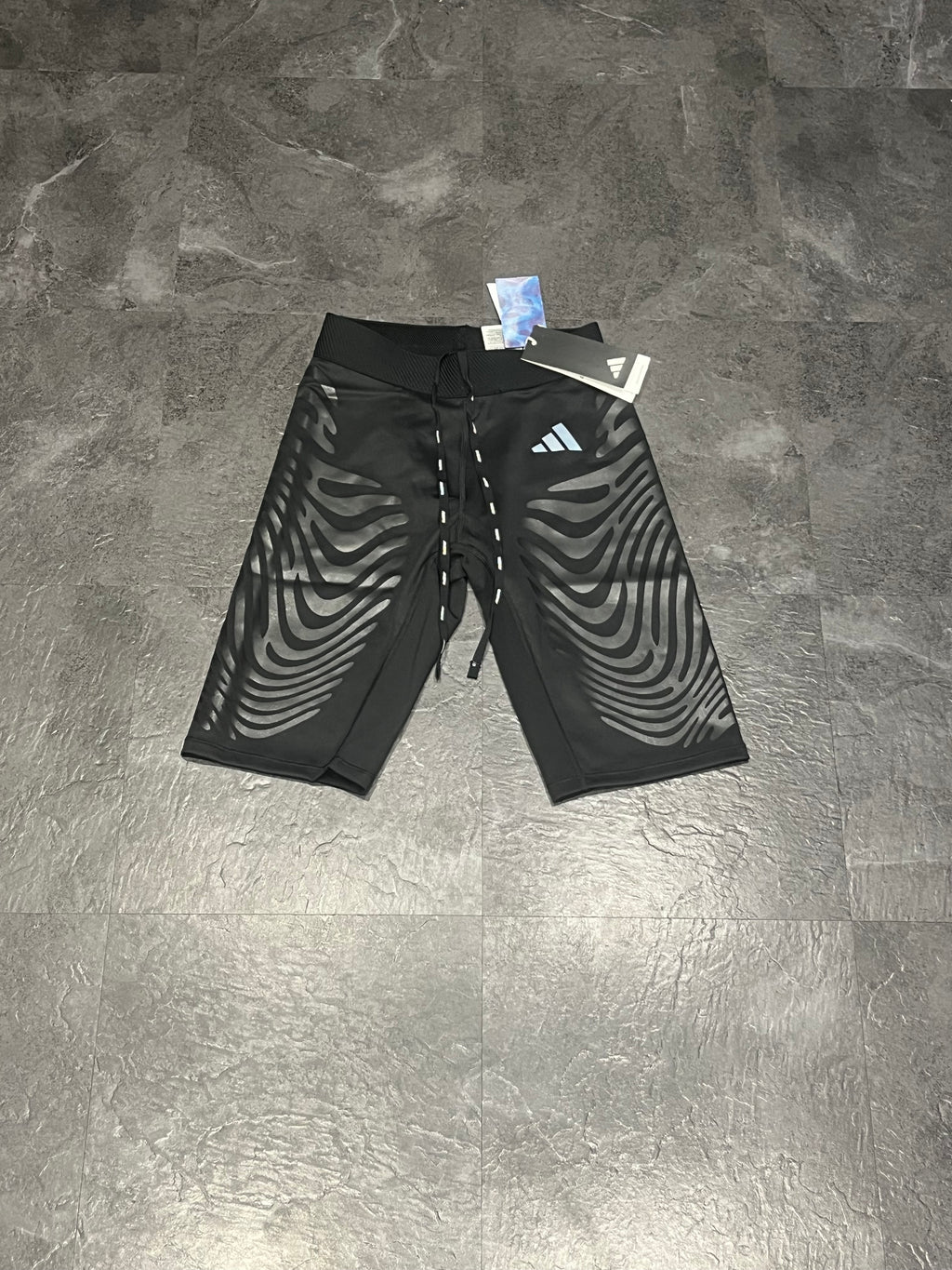 Black Adidas Adizero Rheon Control Racing 1/2 Tights