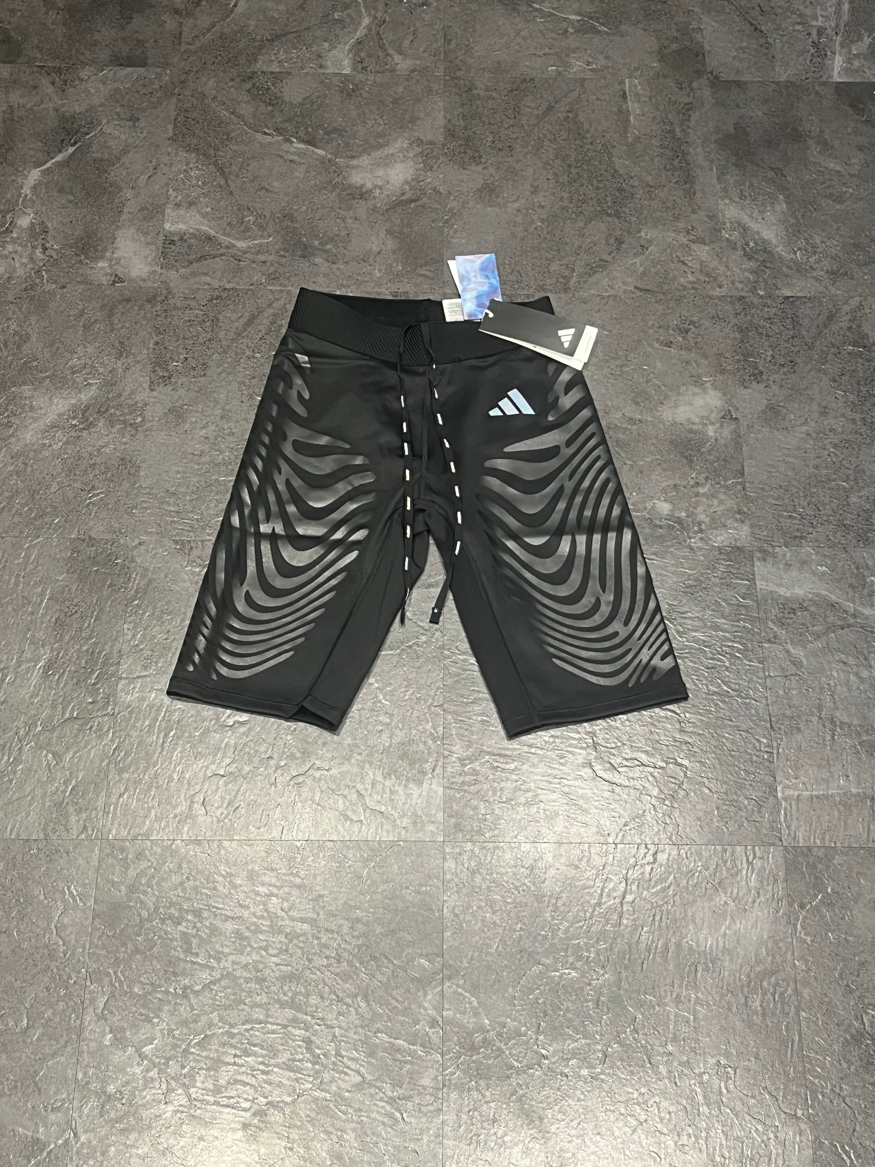 Black Adidas Adizero Rheon Control Racing 1/2 Tights