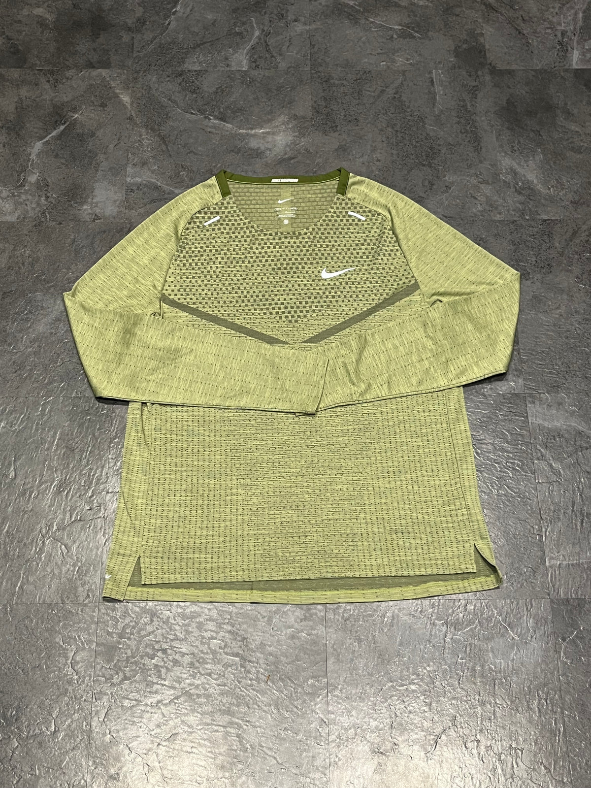 Green Nike Men’s Dri Fit ADV Long Sleeve Running Top