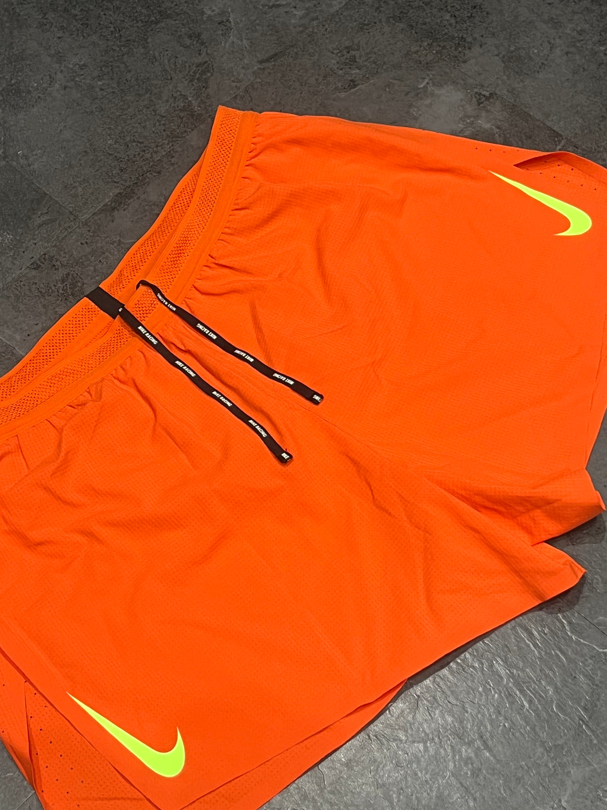 Orange & Ghost Green Nike Men’s Dri Fit ADV Aeroswift 4” Racing Split Shorts