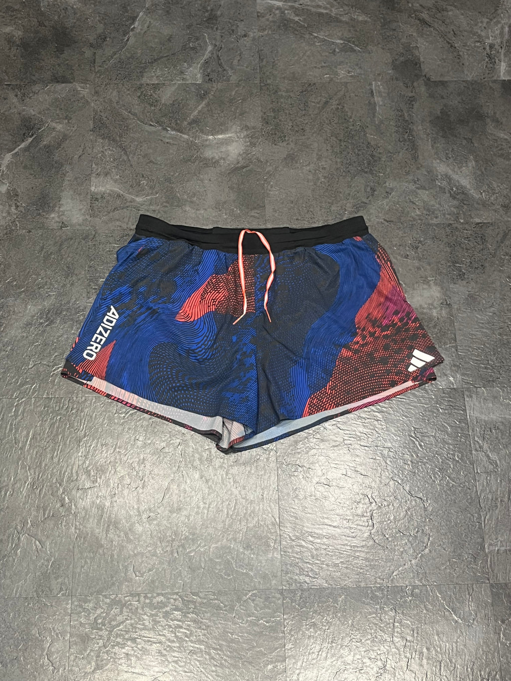 Red & Blue Adidas Adizero Men’s 3” Brief Lined Racing Split Shorts