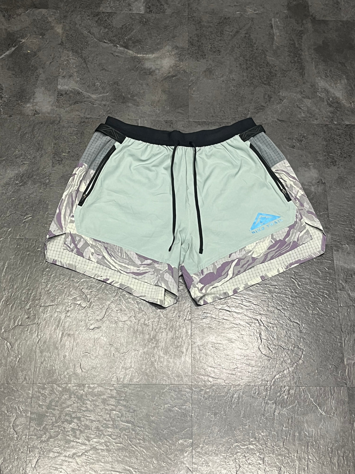 Light Blue Camo Nike Men’s Dri Fit Trail 5” Brief Lined Running Shorts