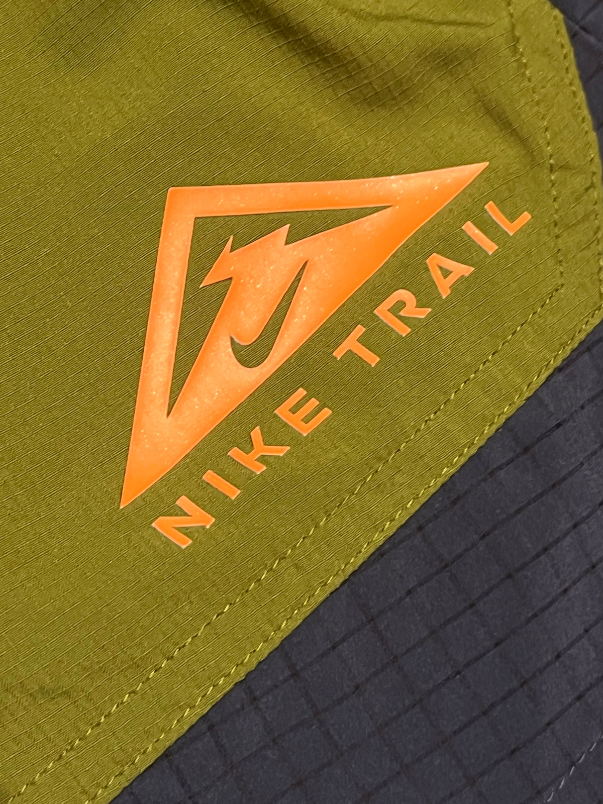 Olive Flak & Gridiron Nike Men’s Dri Fit Trail 5” Brief Lined Running Shorts