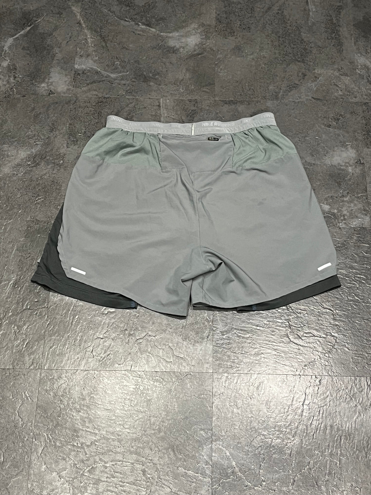 Grey/Black Nike Men’s Dri Fit Flex Stride 2IN1 7” Running Shorts