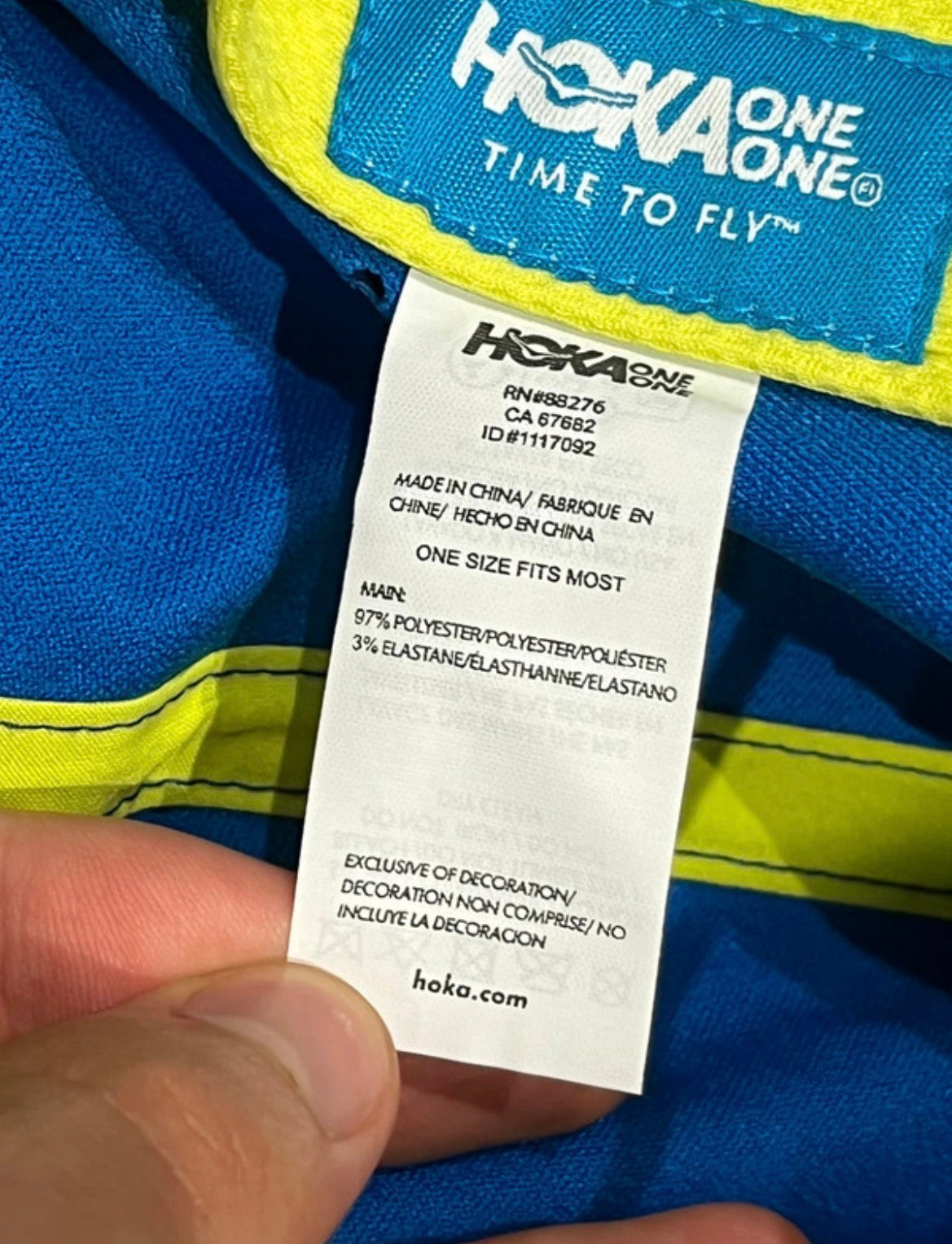 Blue & White Hoka One One Performance Running Cap