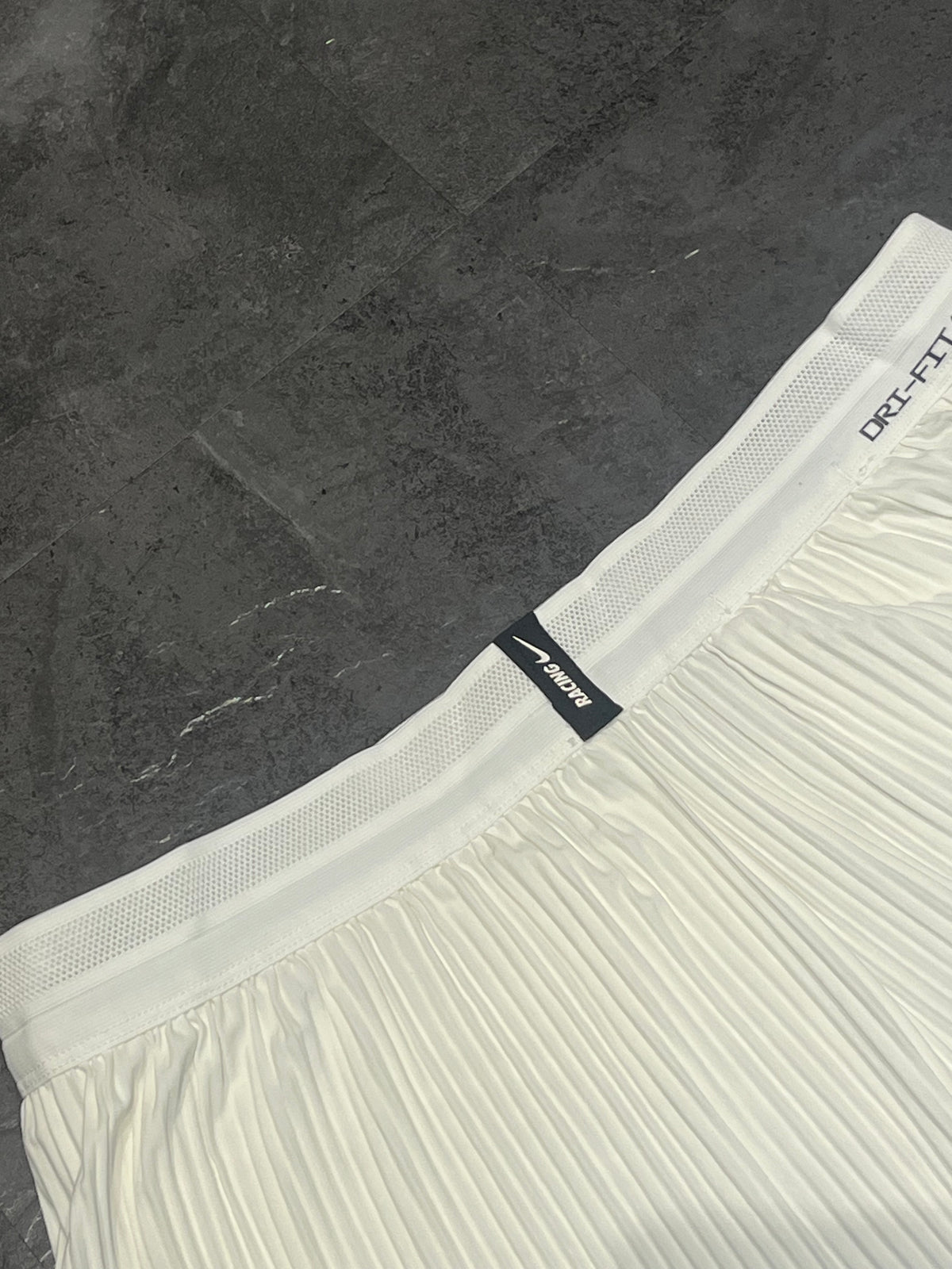 White Nike Women’s Dri Fit ADV 3” Racing Split Shorts