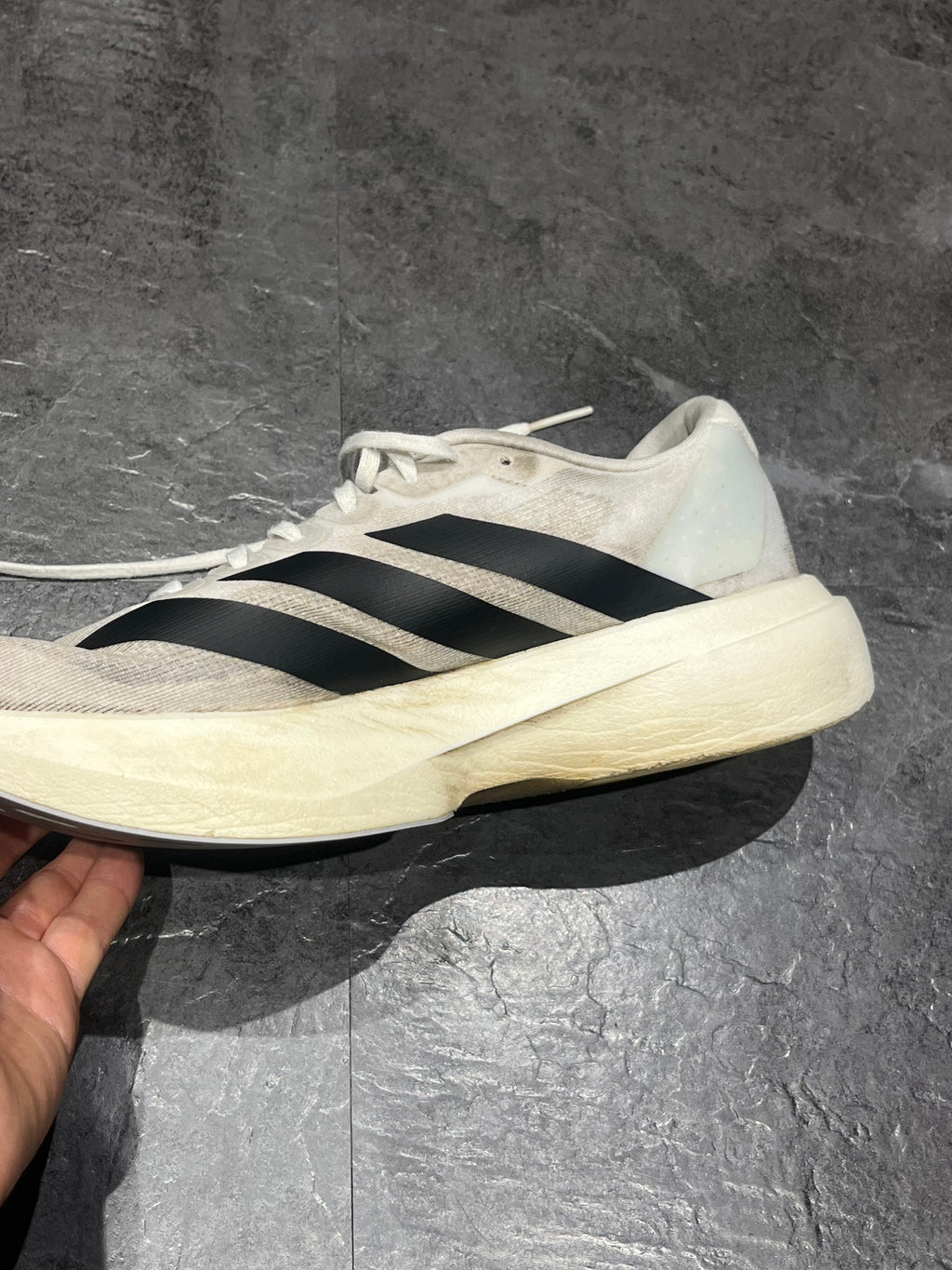 White & Black Adidas Adizero Men’s EVO SL Running Shoes
