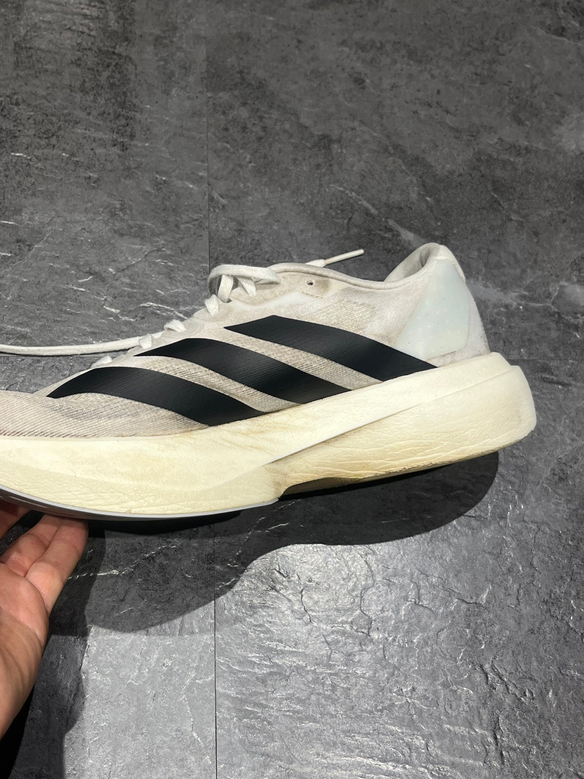White & Black Adidas Adizero Men’s EVO SL Running Shoes