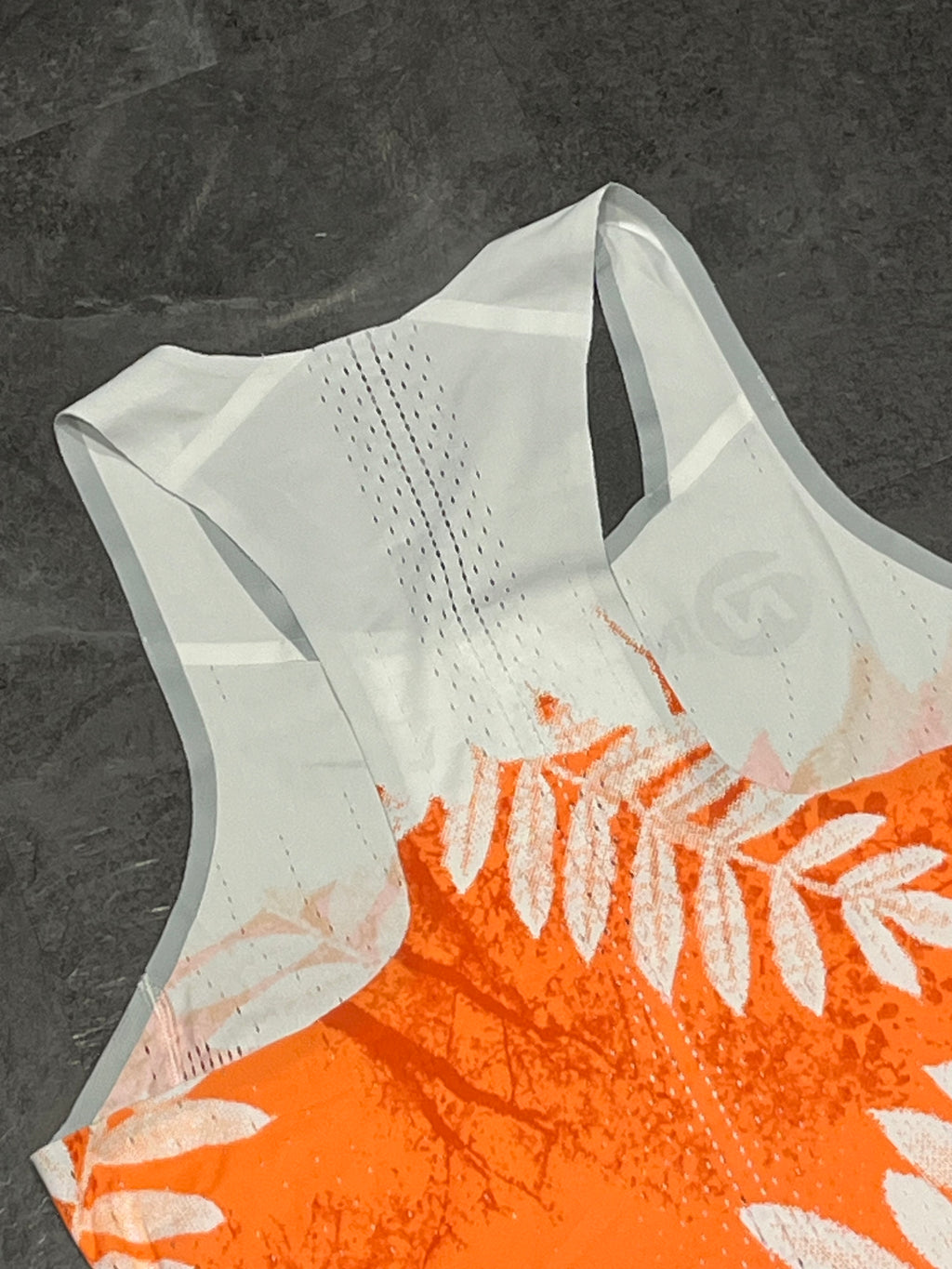 Orange & White Nike Men’s Dri Fit ADV Aeroswift Team NN Singlet