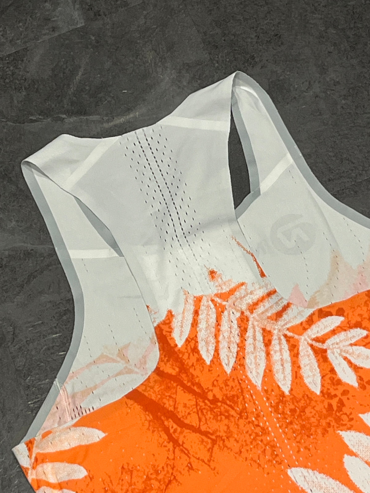 Orange & White Nike Men’s Dri Fit ADV Aeroswift Team NN Singlet