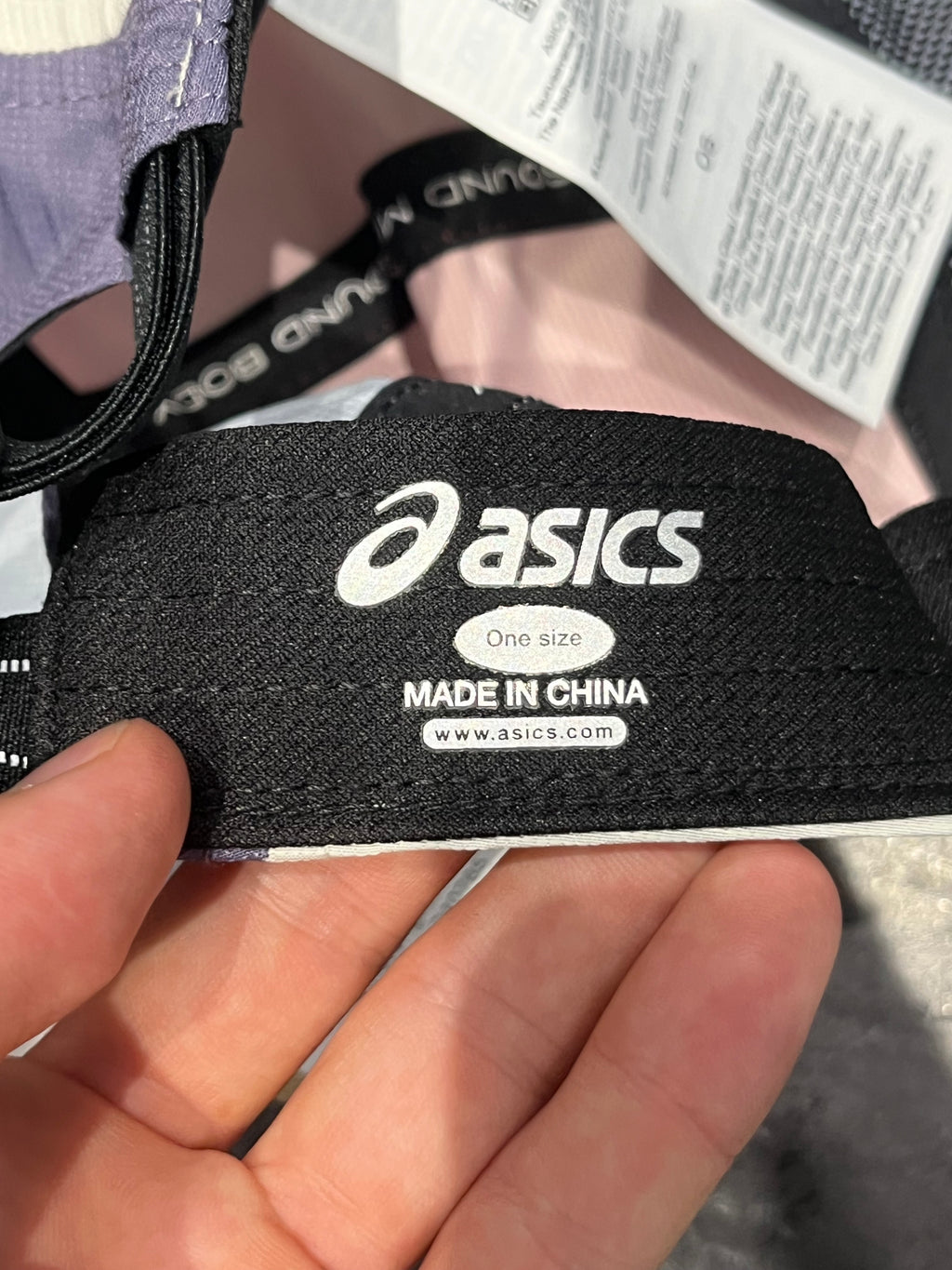 Coral Reef/Purple/Birch Asics 5 Panel Running Cap