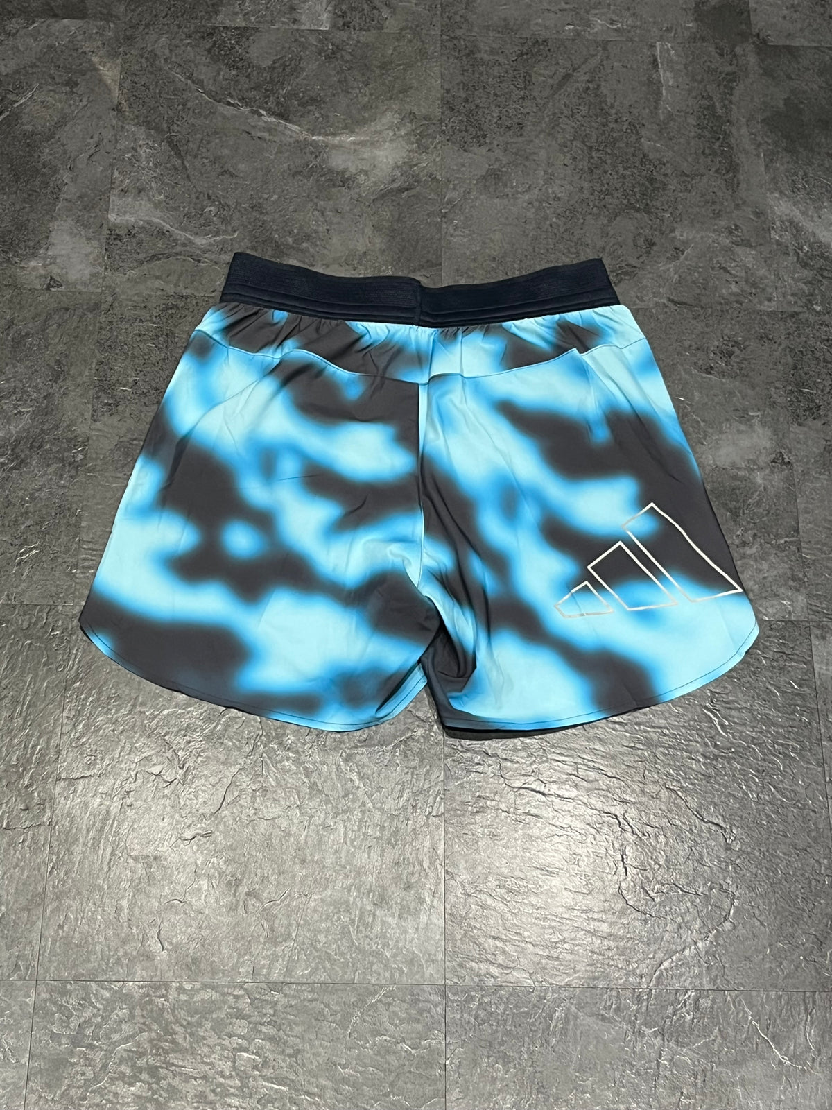 Blue/Black Adidas Men’s Icon Graphic Running Shorts
