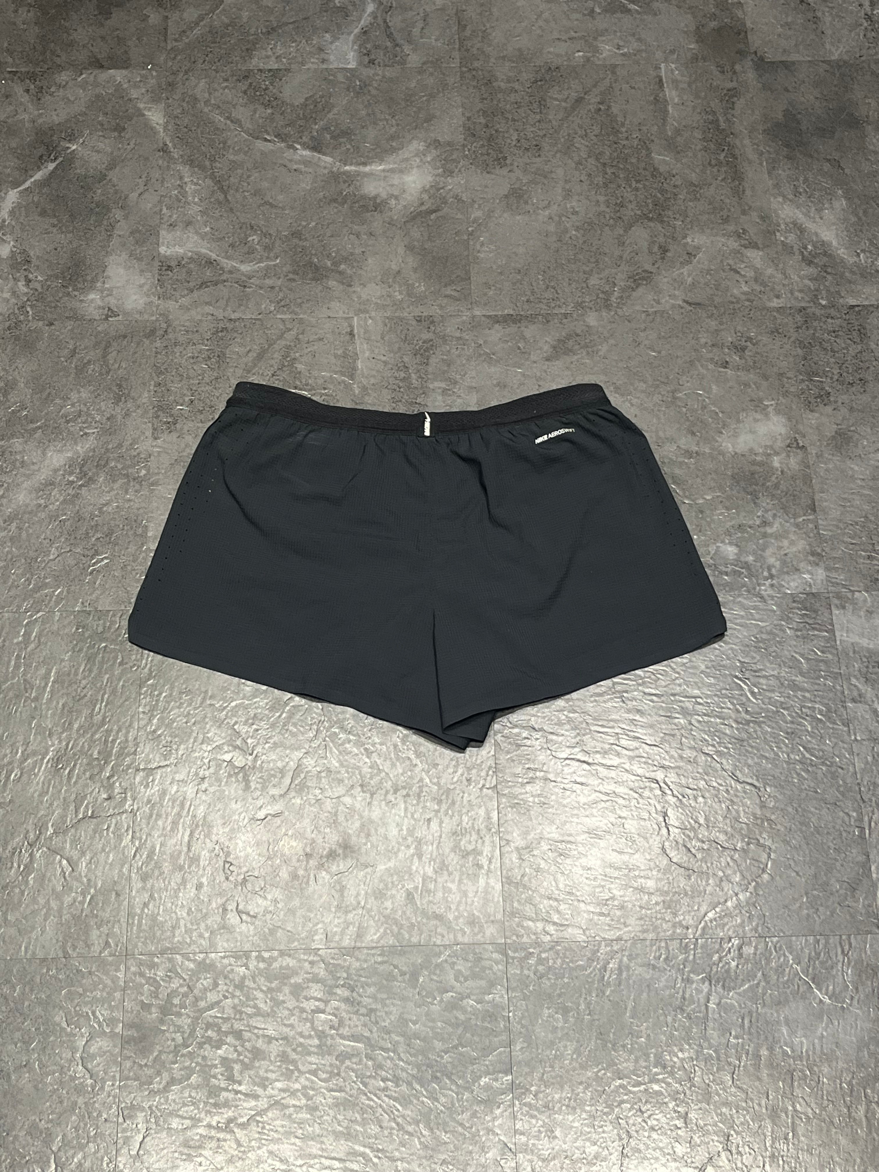 Black Nike Mens Dri Fit ADV Aeroswift 2”Racing Split Shorts