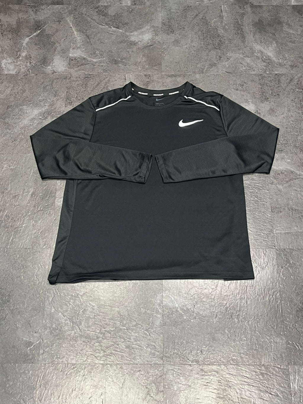 Black Nike Men’s Dri Fit Miler Long Sleeve Running Top