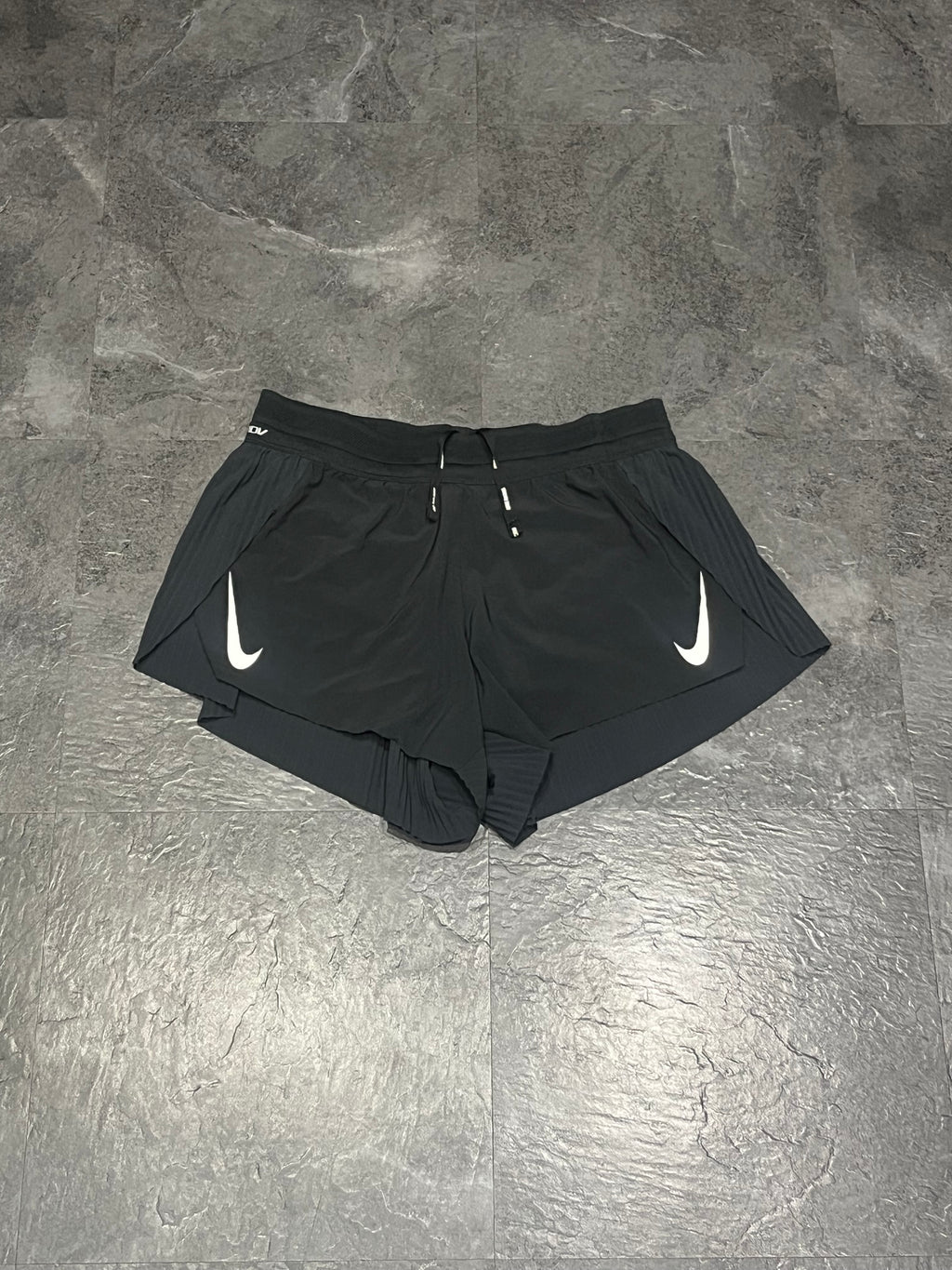 Black Nike Women’s Dri Fit ADV Aeroswift 3” Racing Split Shorts