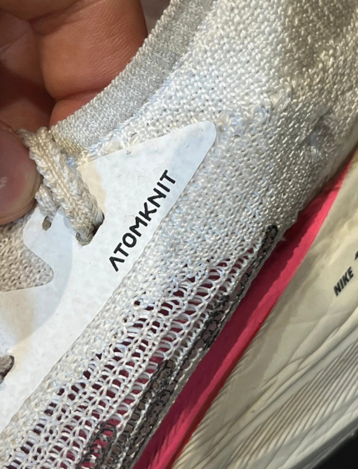 White & Pink Nike Air Zoom Alphafly Next % Running Shoes