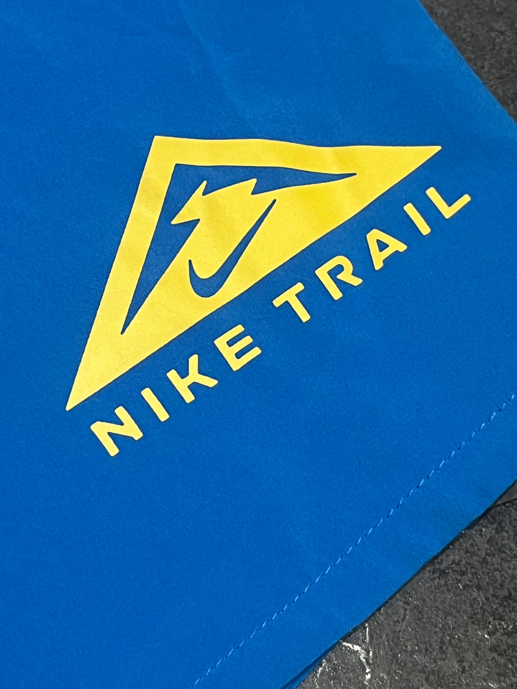 Blue & Beige Nike Men’s Dri Fit Trail “Second Sunrise” 7” Brief Lined Running Shorts