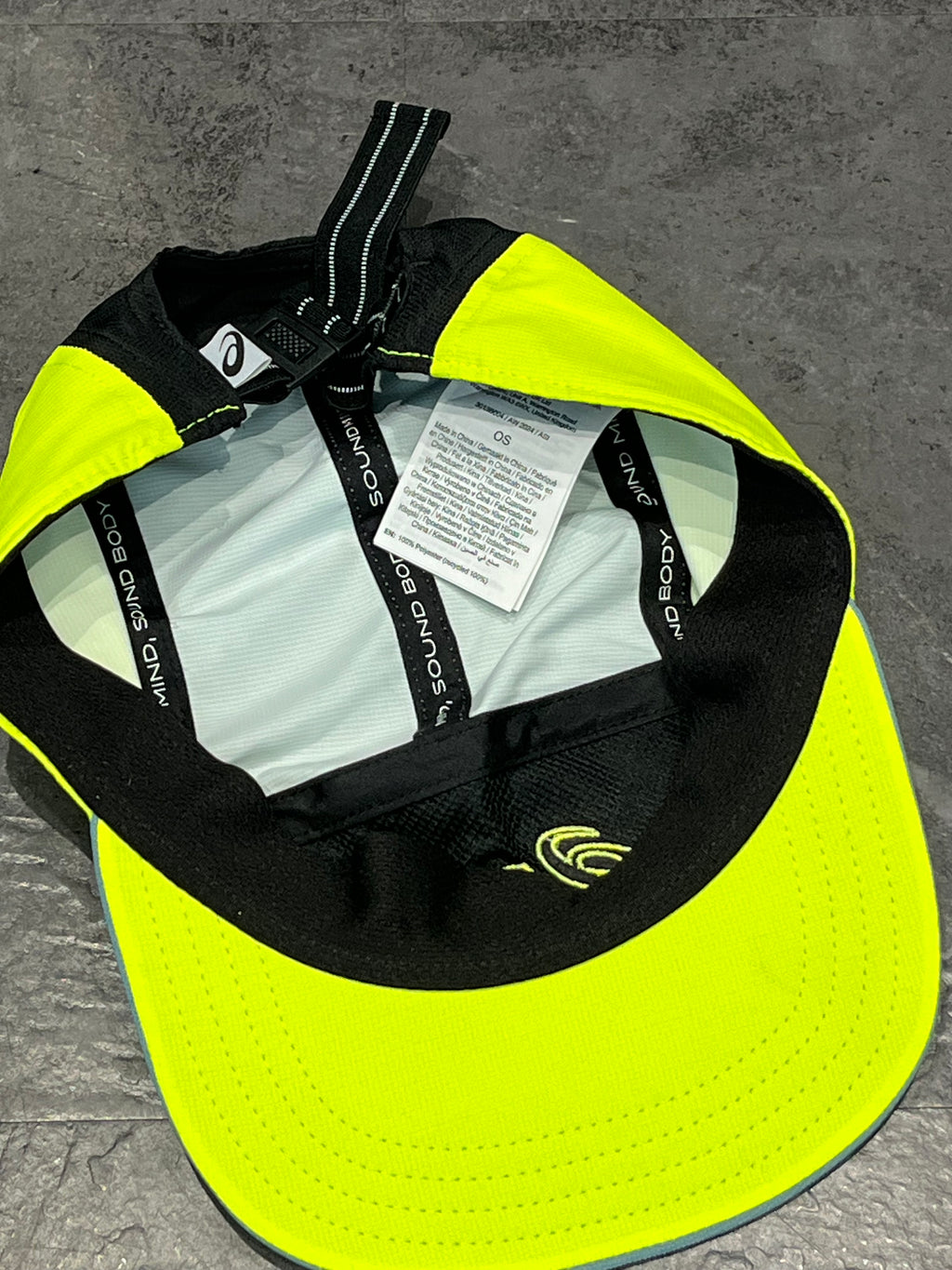 Light Green/Bright Yellow/Black Asics 5 Panel Running Cap - Unisex