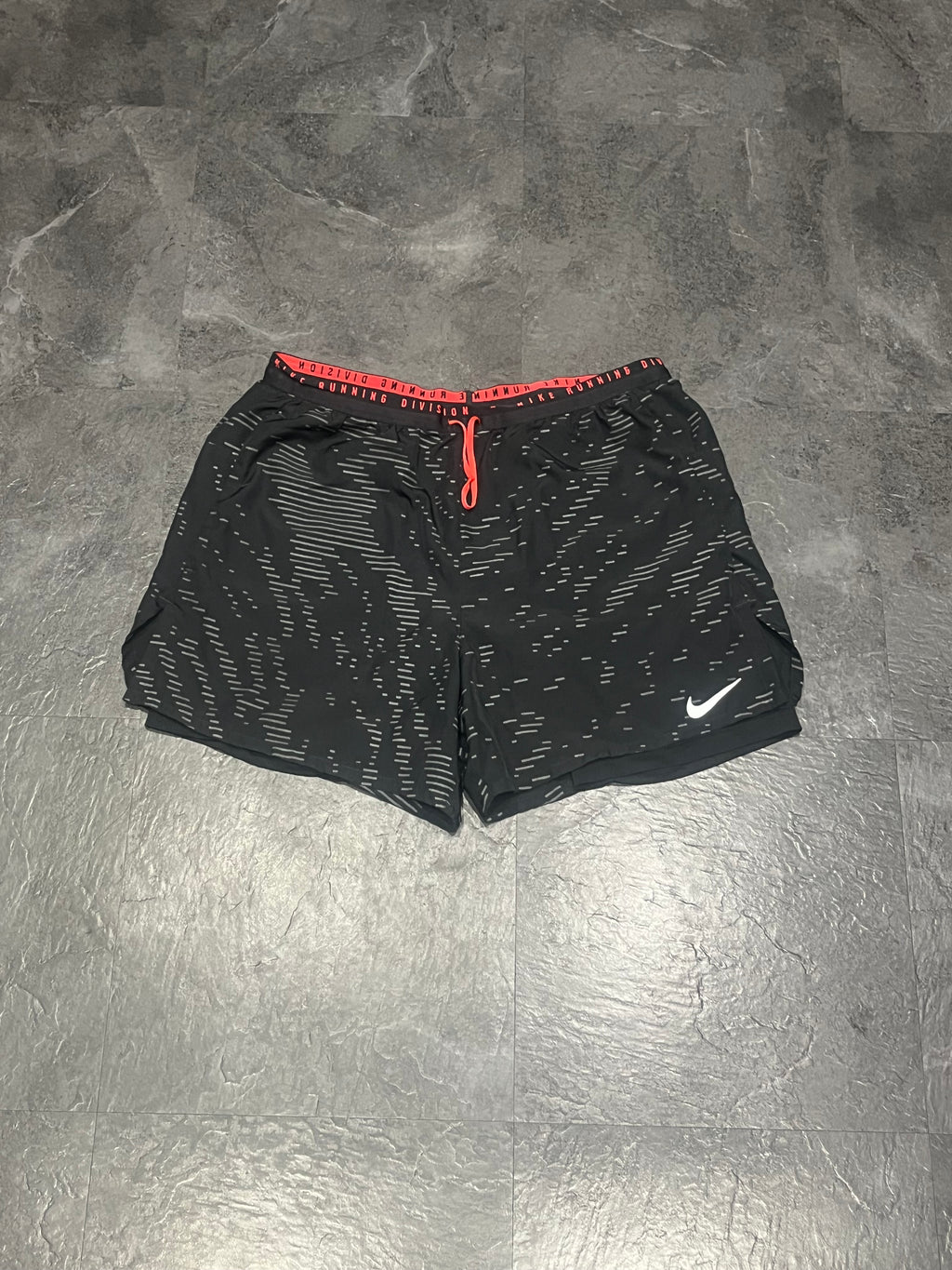 Black & Red Nike Men’s Dri Fit Running Division 5” 2IN1 Running Shorts