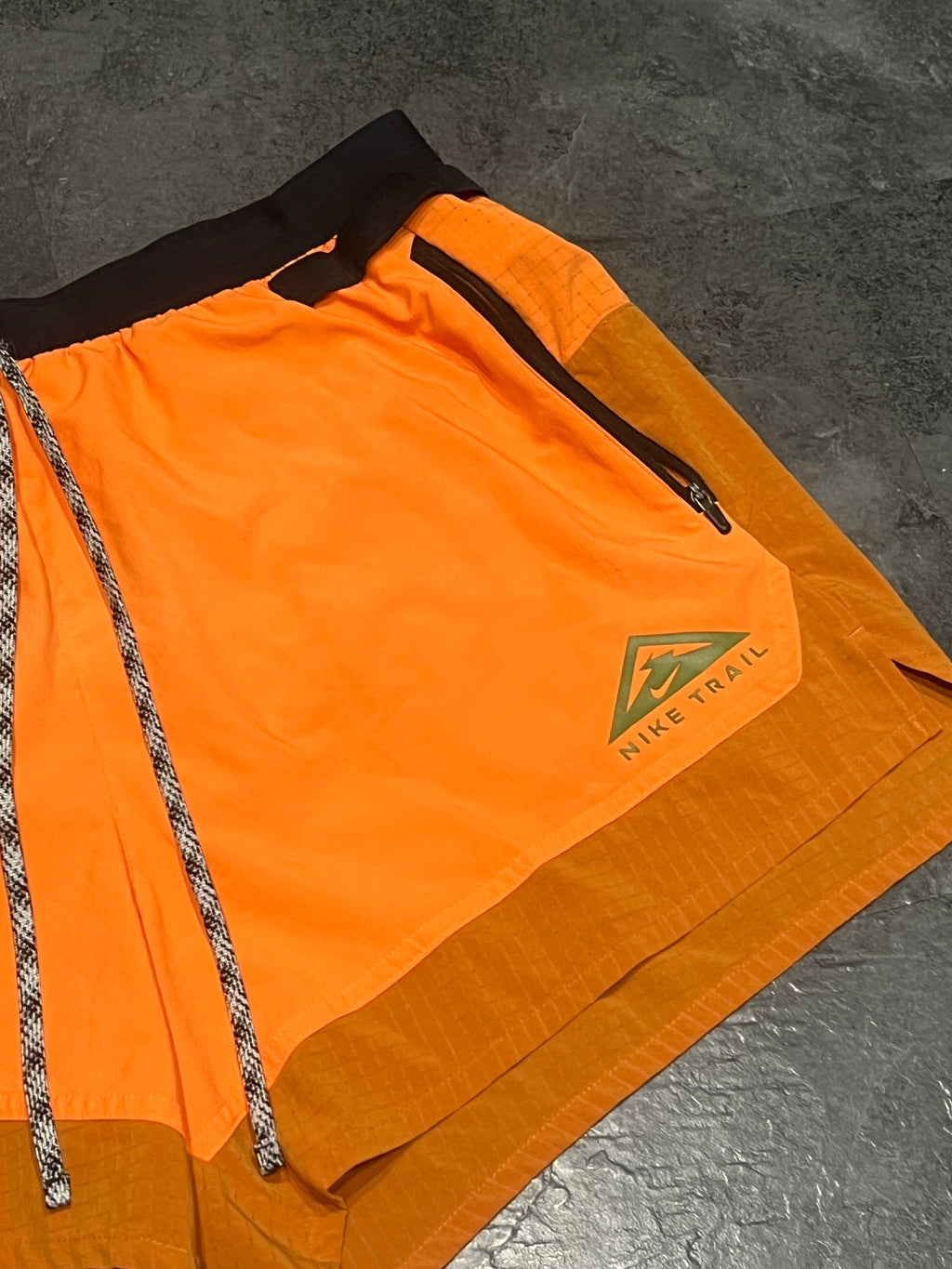 Orange Nike Men’s Dri Fit Trail 5” Brief Lined Running Shorts