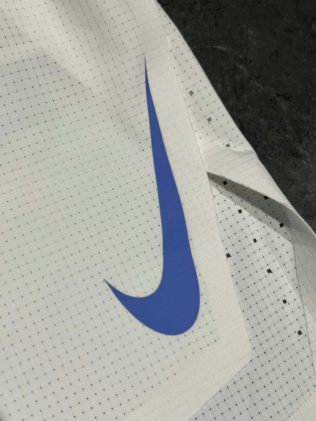 White & Blue Nike Men’s Dri Fit ADV 2” Racing Split Shorts