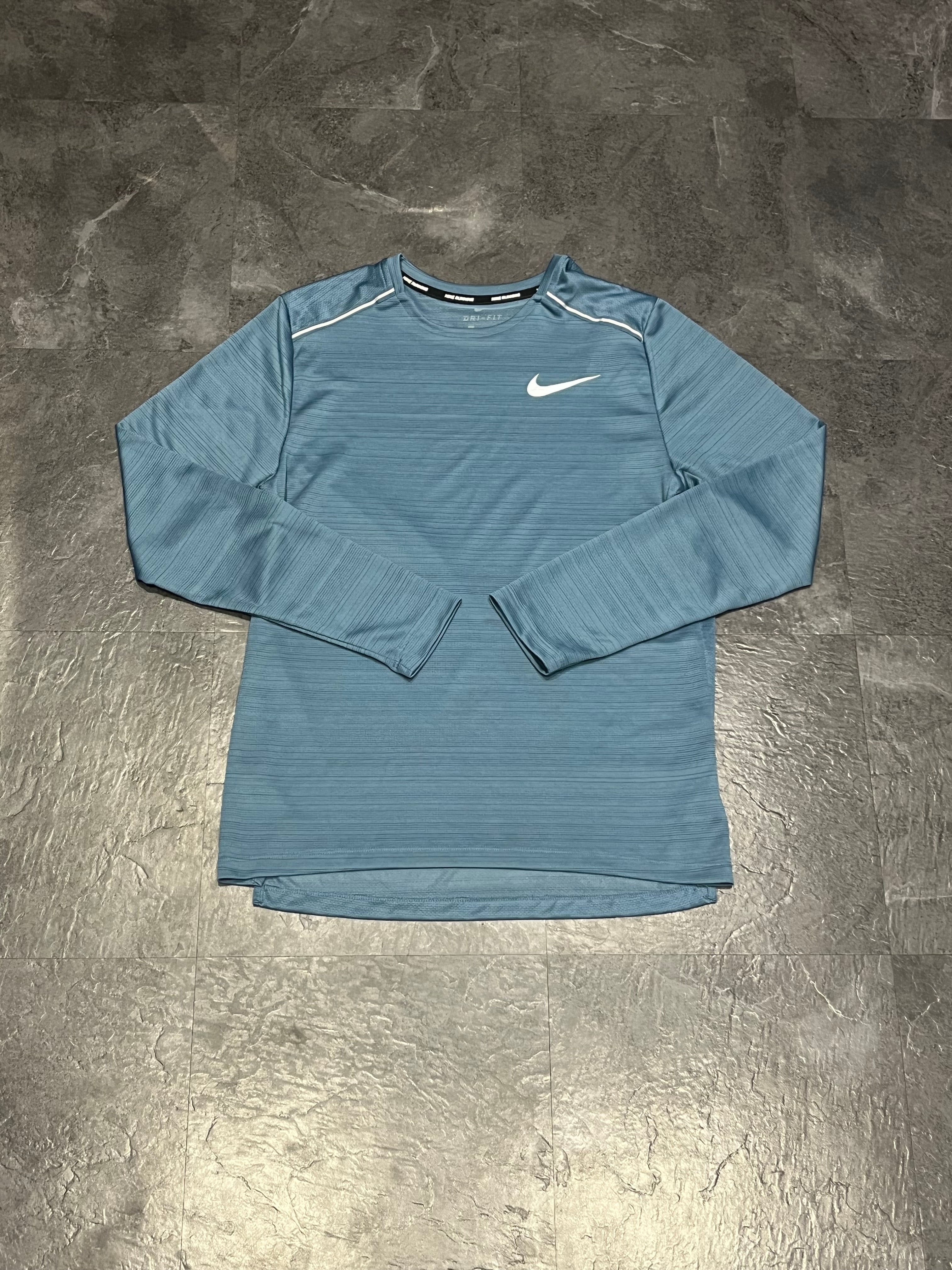 Blue Nike Men’s Dri Fit Miler Long Sleeve Running Top