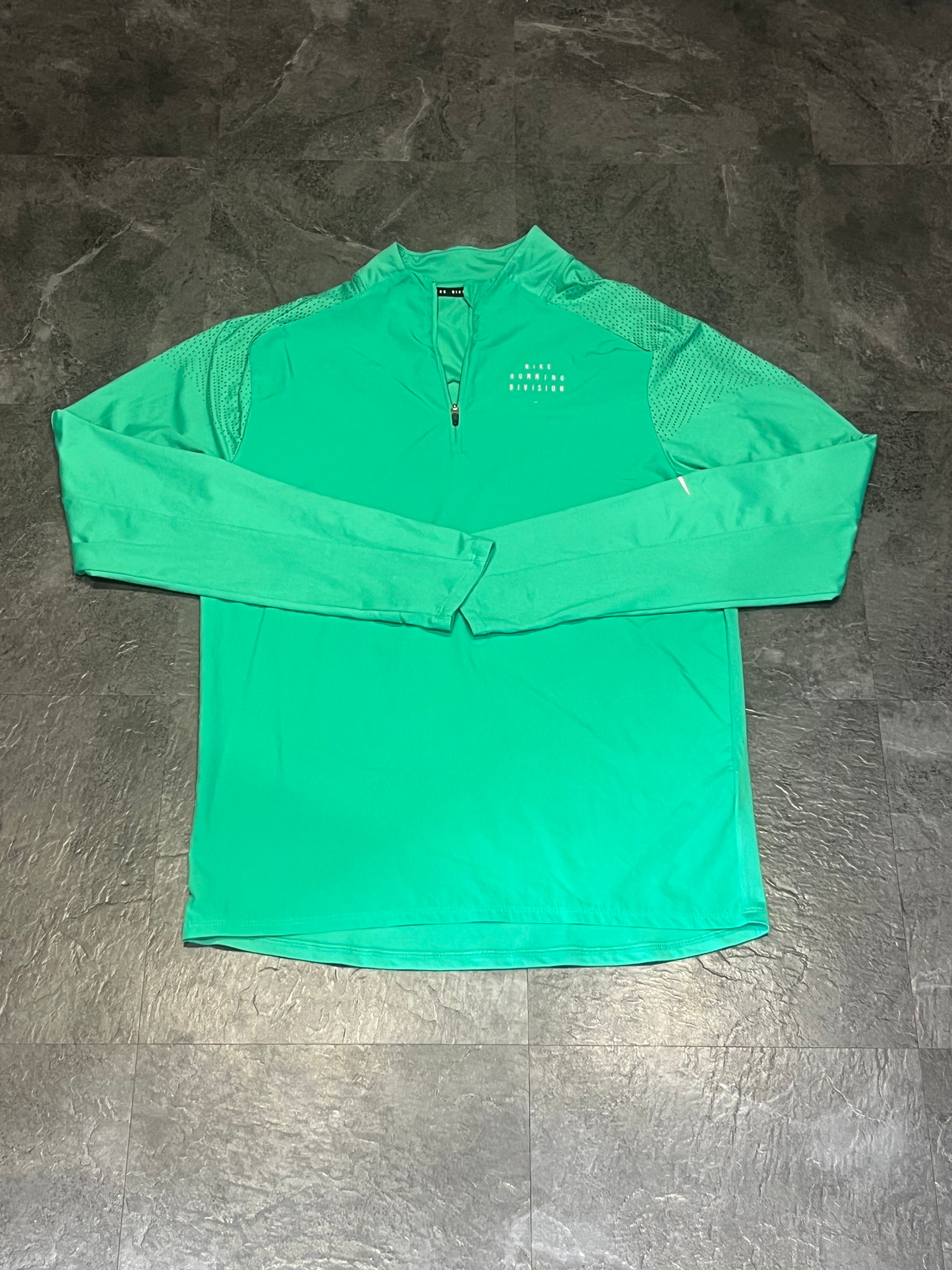 Bright Green Nike Men’s Dri Fit Running Division Flash 1/2 Zip Top