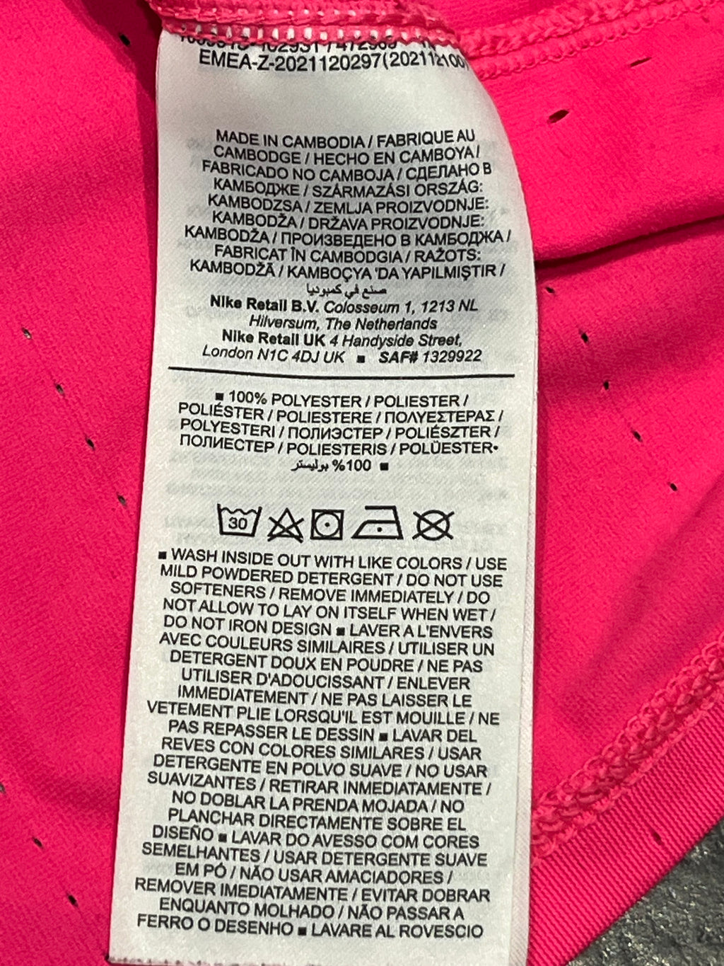 Pink & White Nike Men’s Dri Fit ADV Aeroswift Racing Singlet